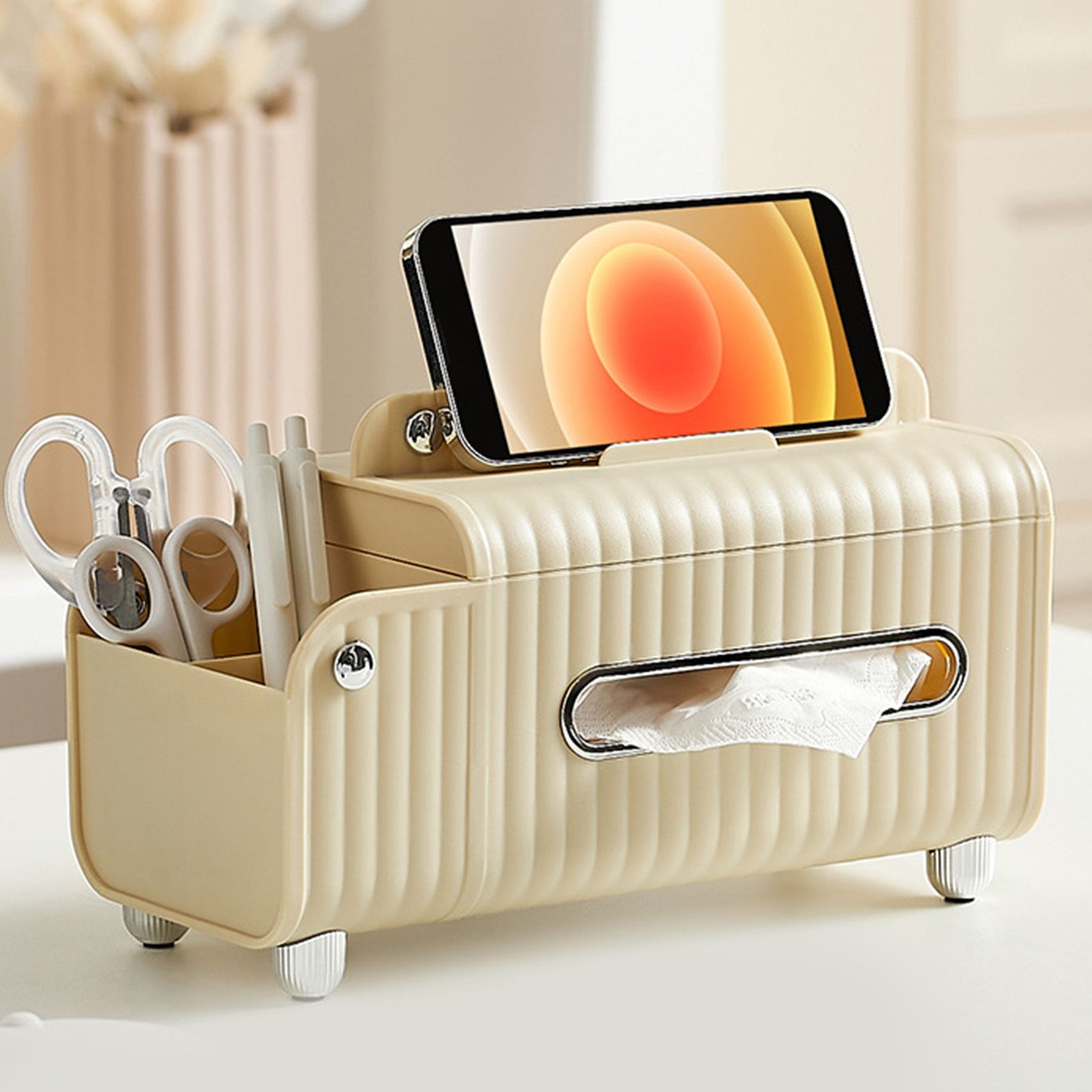 Tissue Box Cover HIPS ABS Multifunctional Desktop Rectangular Napkin Dispenser view 10