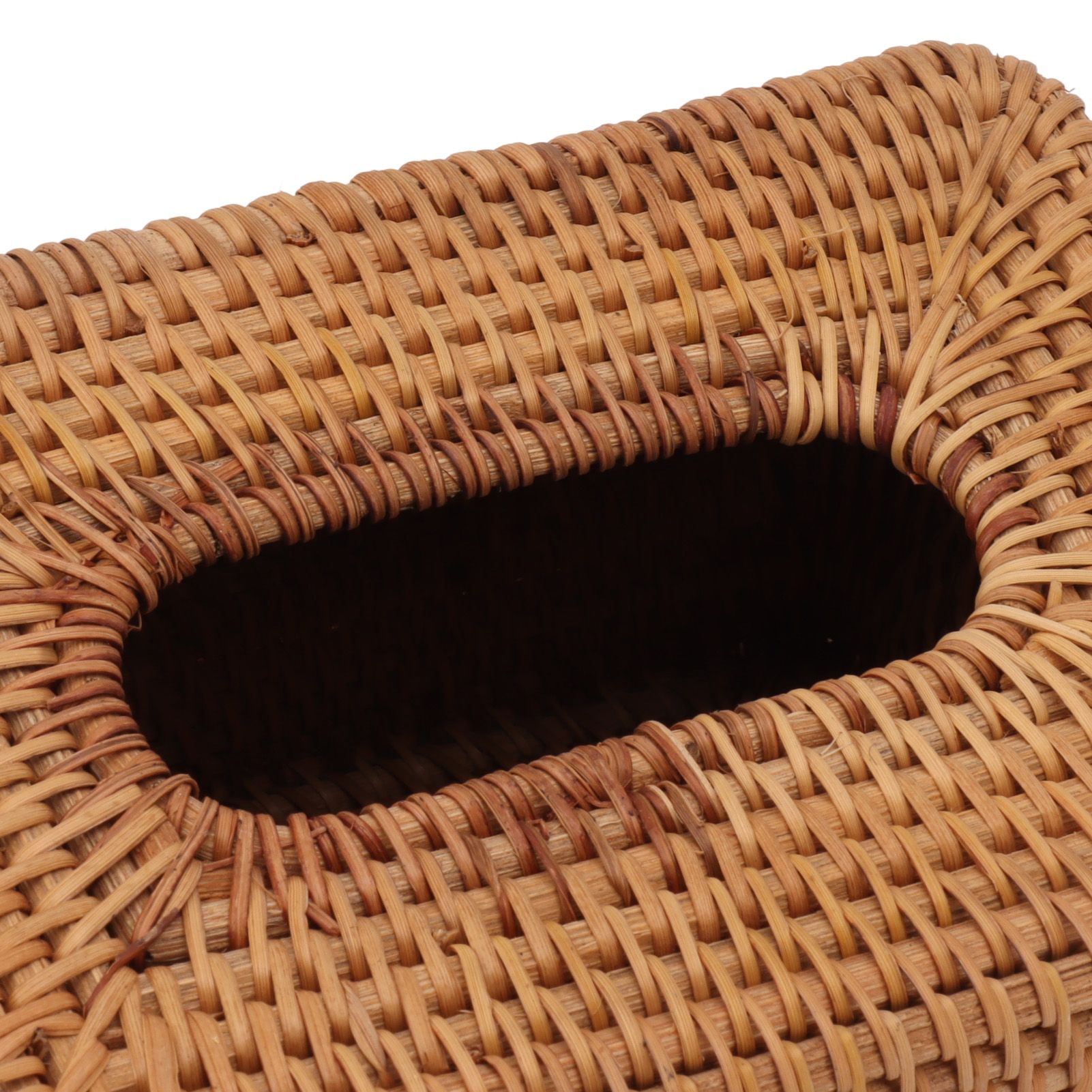 Rectangular Rattan Tissue Box Cover Rattan Woven Tissue Box Holder for view 14