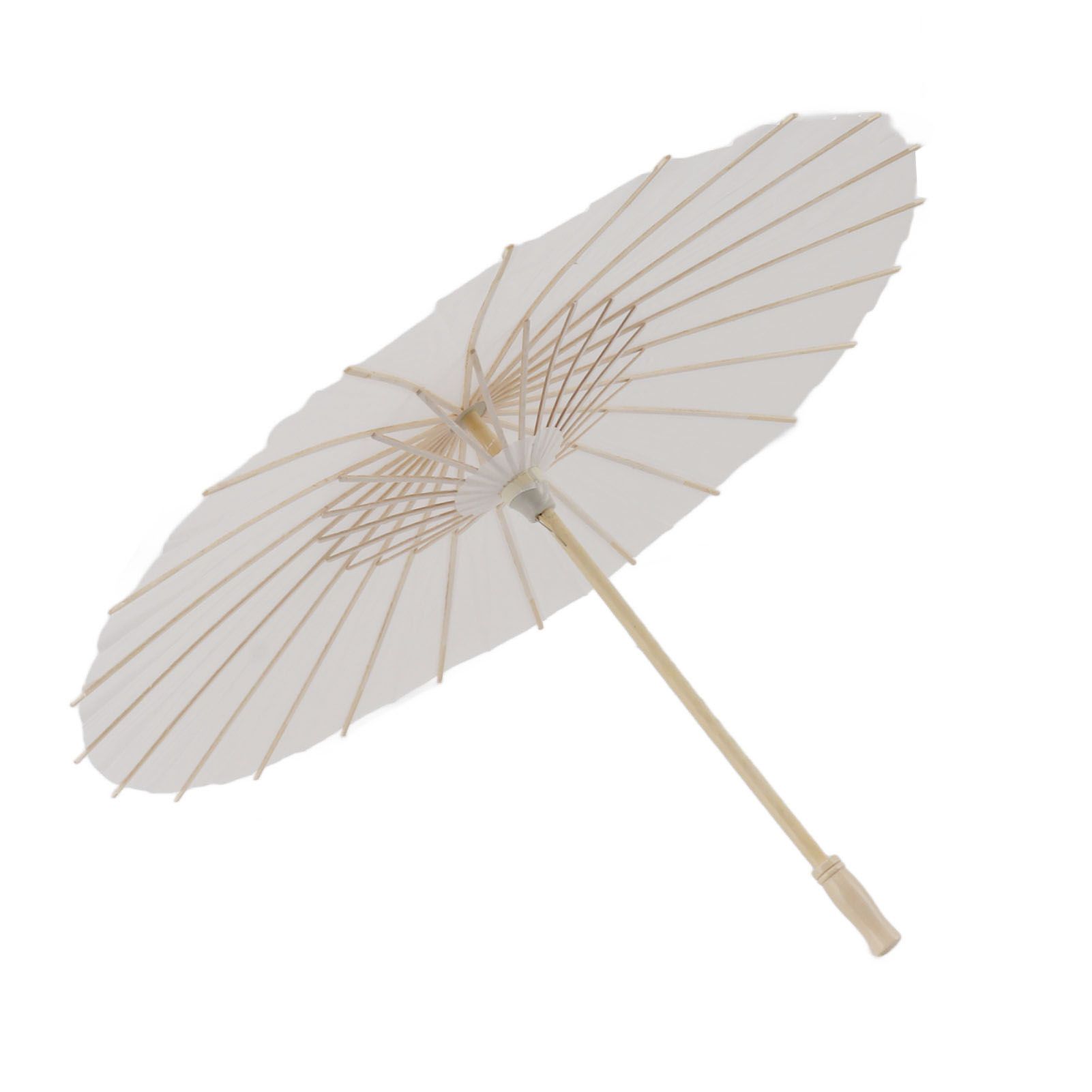 Kids Paper Parasol Bamboo and Paper Chinese Style Elegant White DIY Paper — image 1