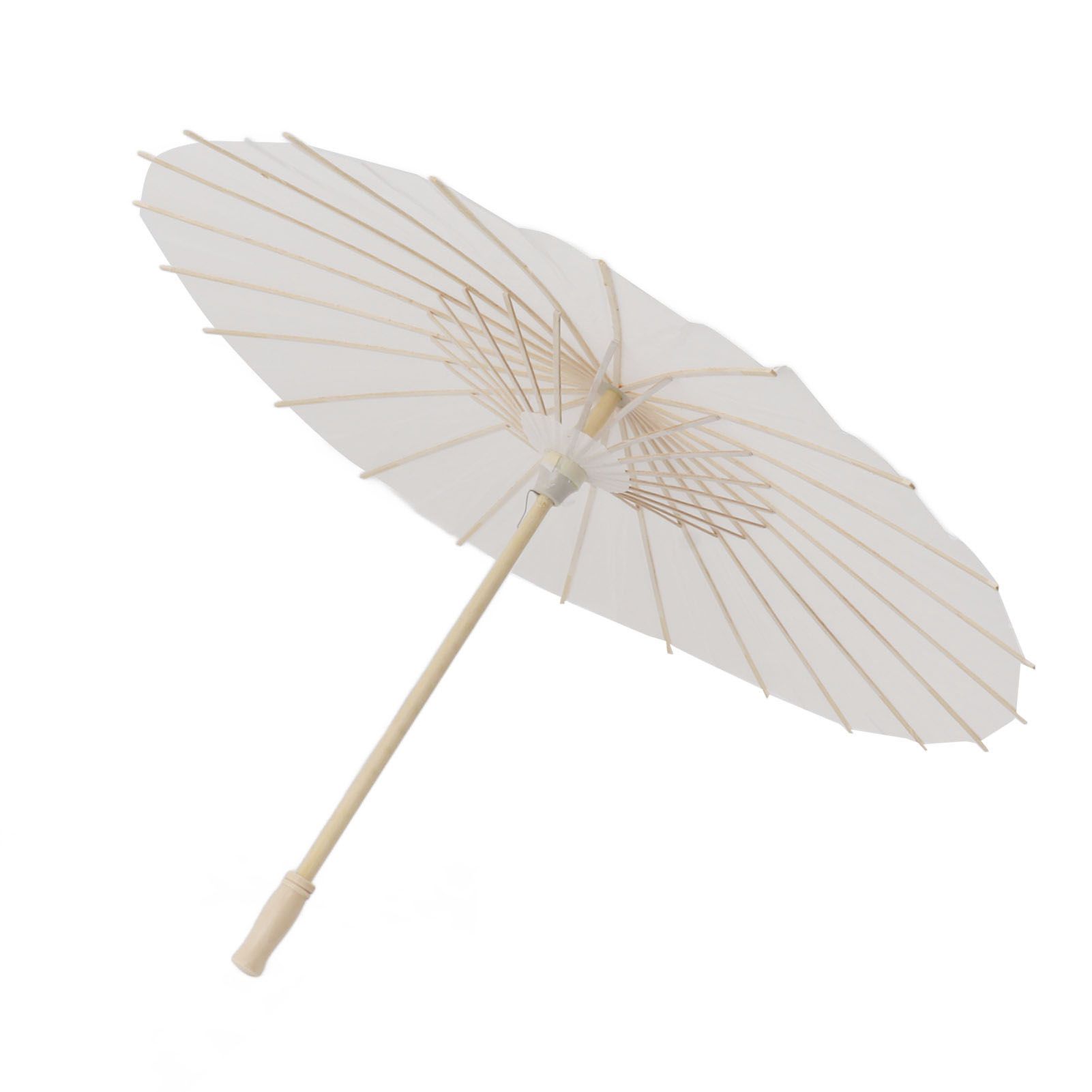 Kids Paper Parasol Bamboo and Paper Chinese Style Elegant White DIY Paper view 2
