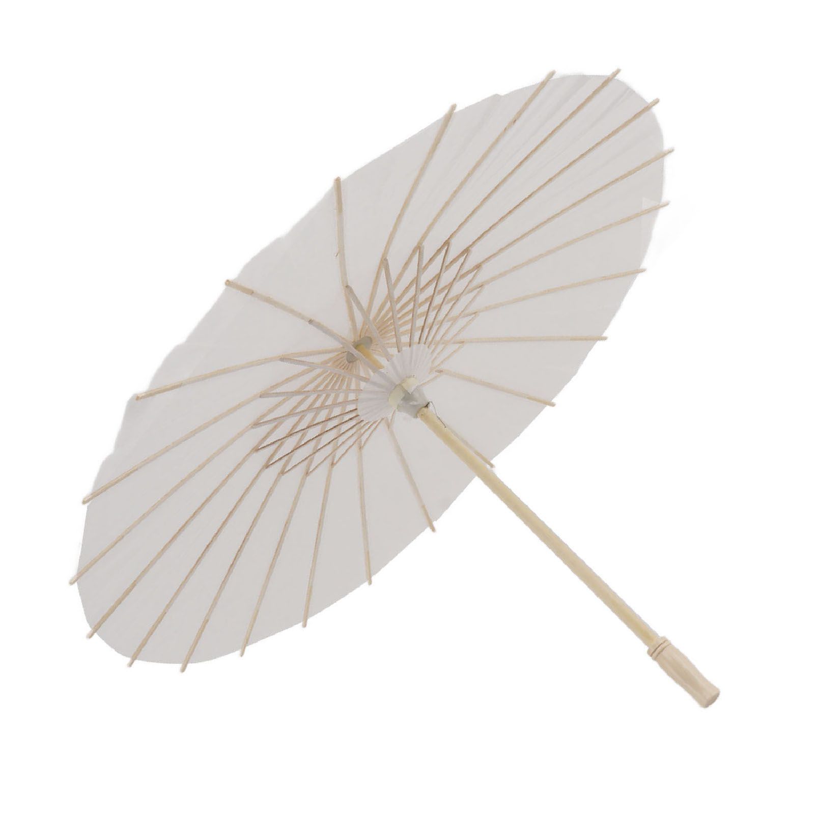 Kids Paper Parasol Bamboo and Paper Chinese Style Elegant White DIY Paper view 9
