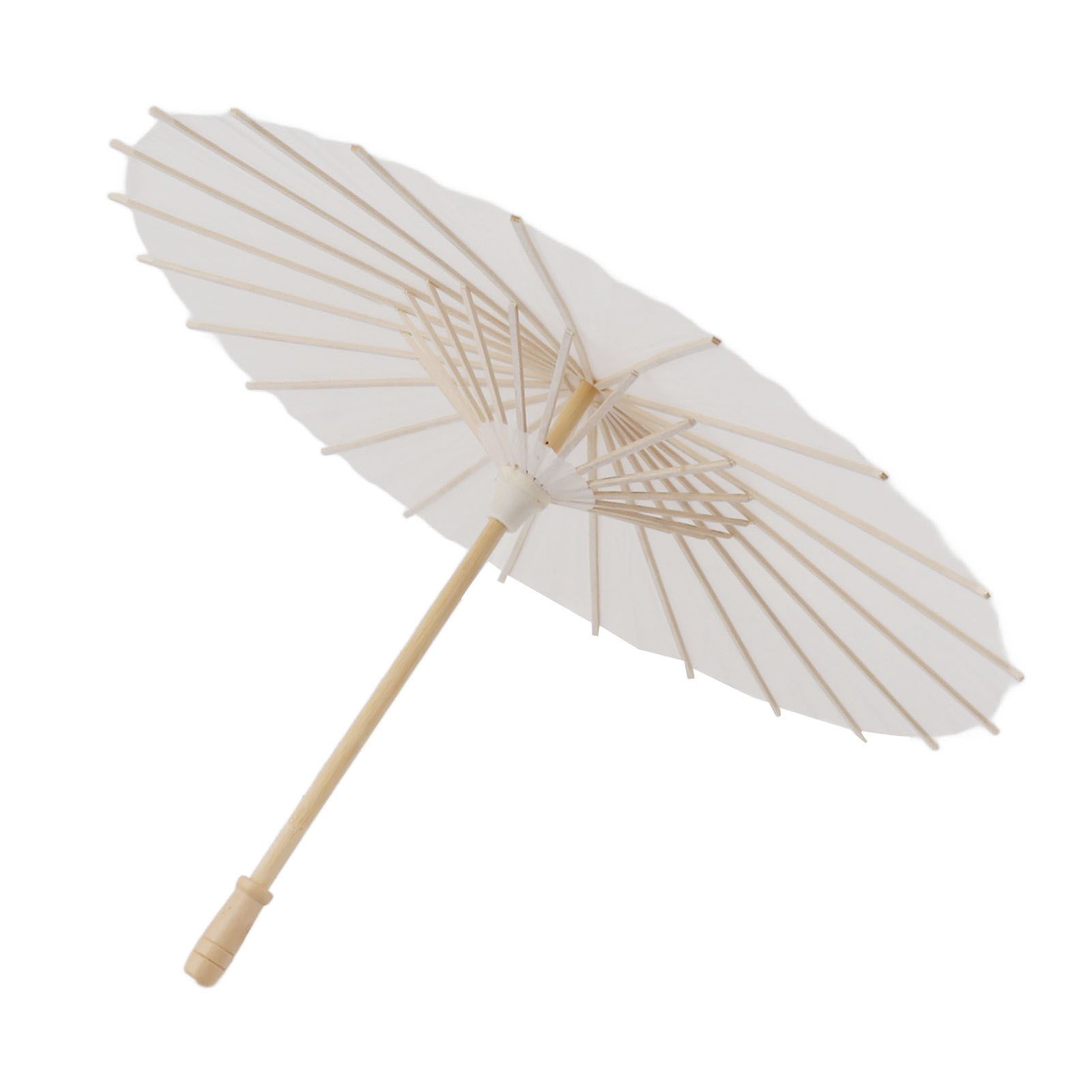 Kids Paper Parasol Bamboo and Paper Chinese Style Elegant White DIY Paper view 2