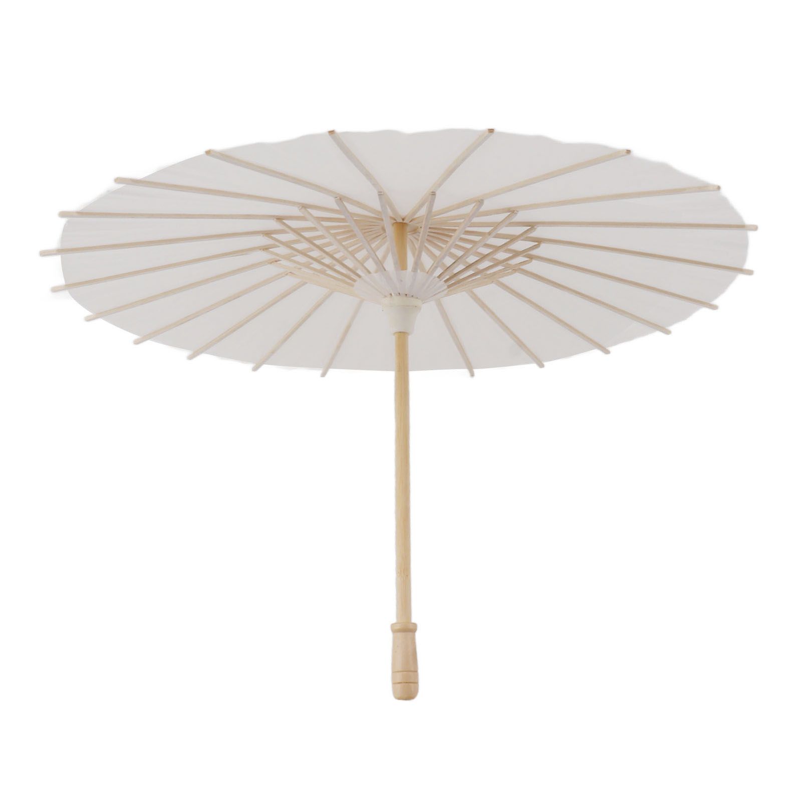 Kids Paper Parasol Bamboo and Paper Chinese Style Elegant White DIY Paper view 3