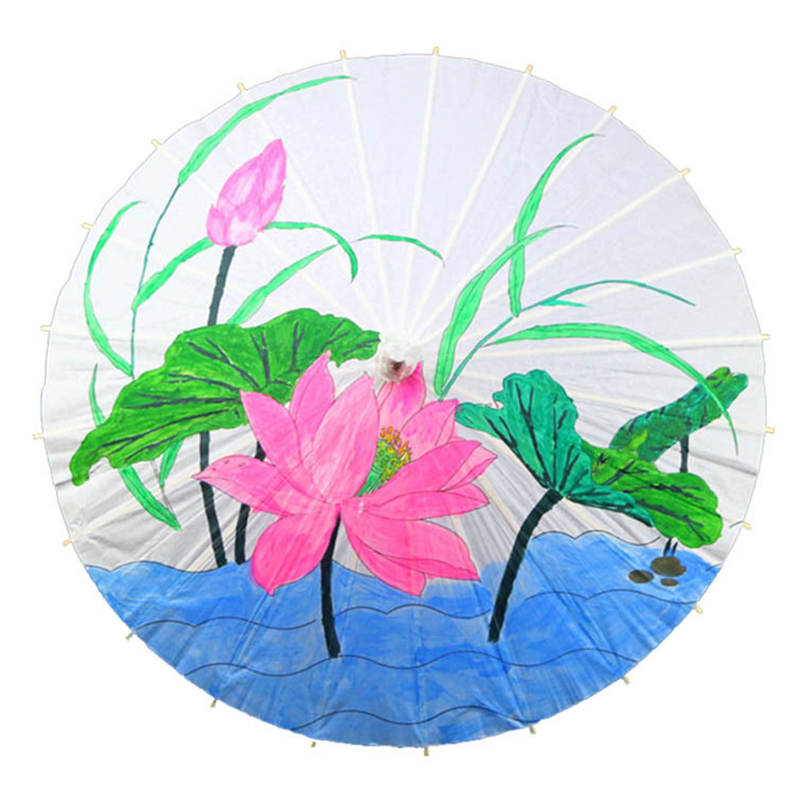 Kids Paper Parasol Bamboo and Paper Chinese Style Elegant White DIY Paper view 14