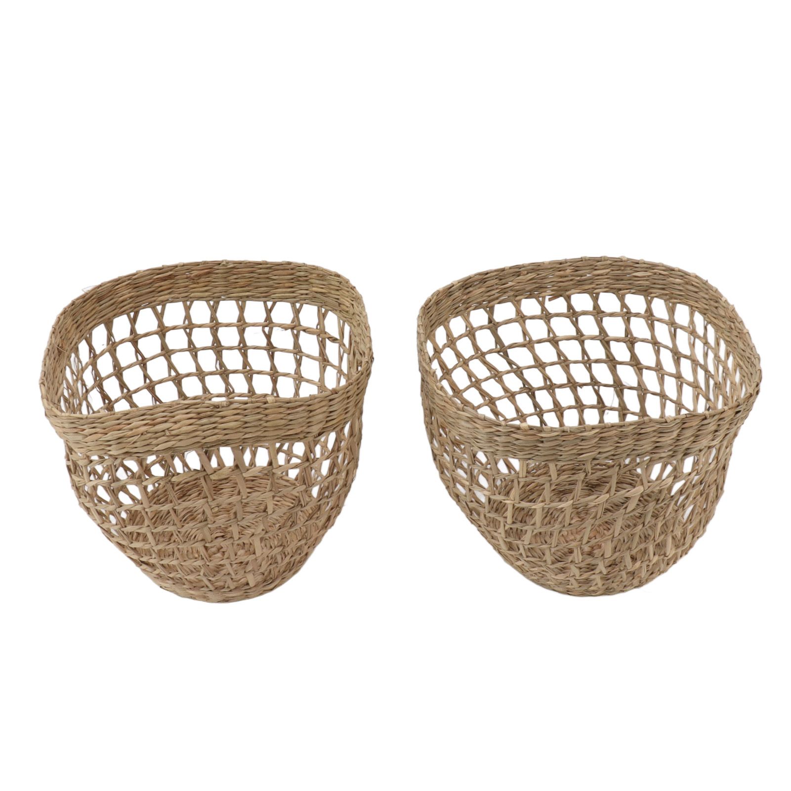 2PCS Woven Basket Handwoven Sea Grass Storage Basket for Flower Plant — image 1
