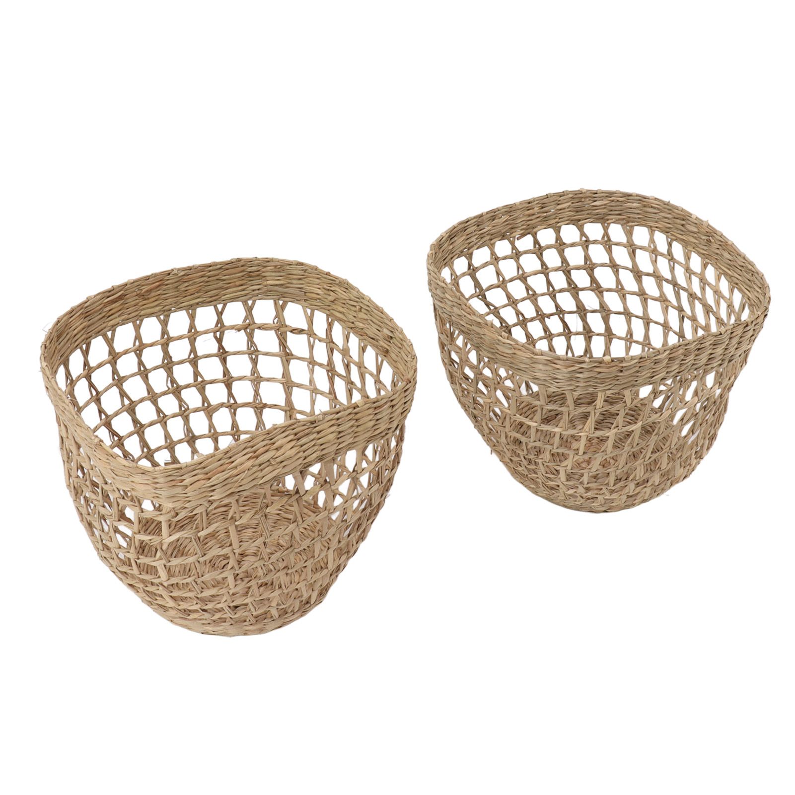 2PCS Woven Basket Handwoven Sea Grass Storage Basket for Flower Plant view 5
