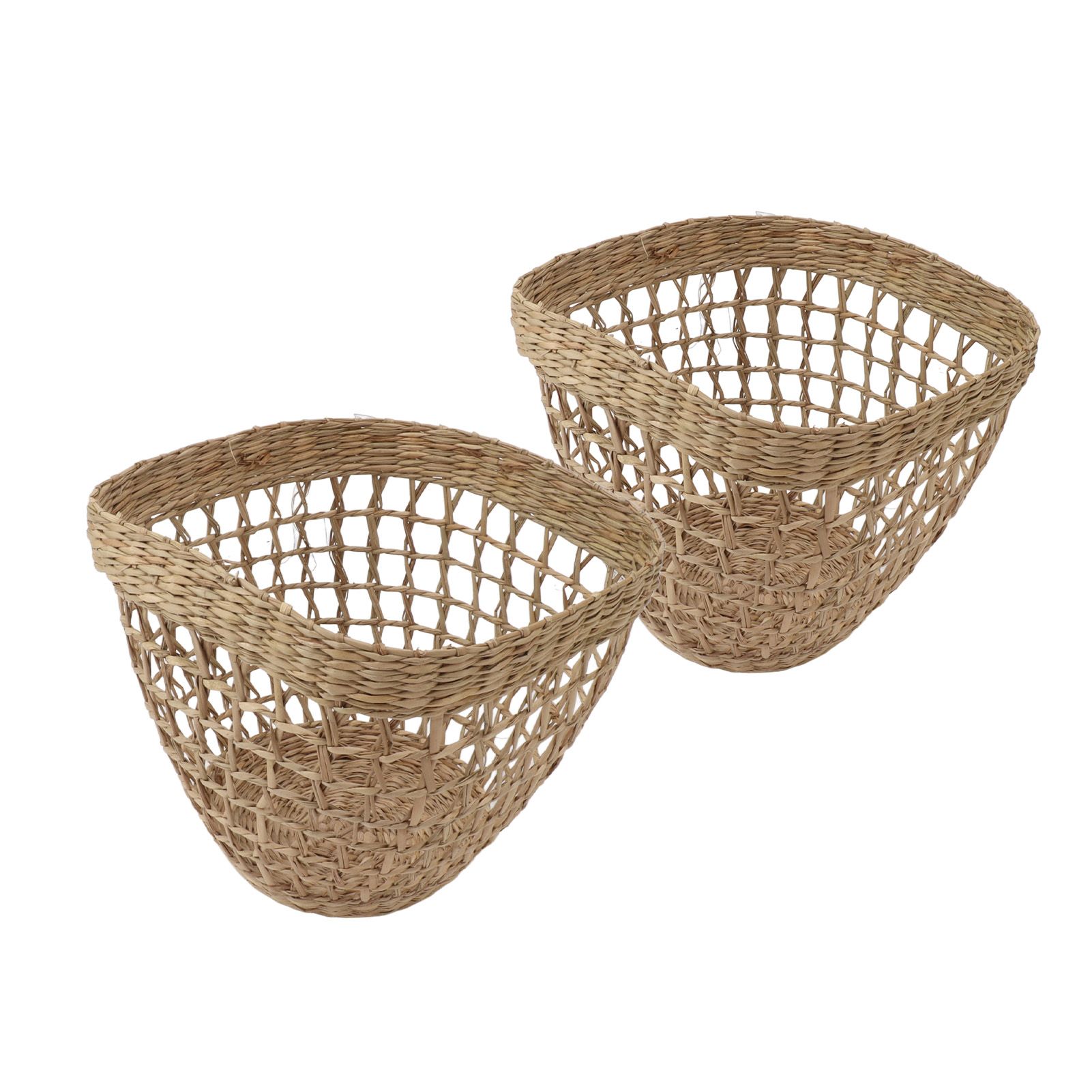 2PCS Woven Basket Handwoven Sea Grass Storage Basket for Flower Plant view 7