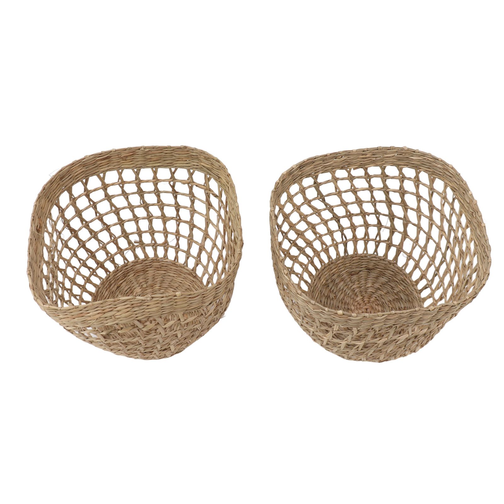2PCS Woven Basket Handwoven Sea Grass Storage Basket for Flower Plant view 8
