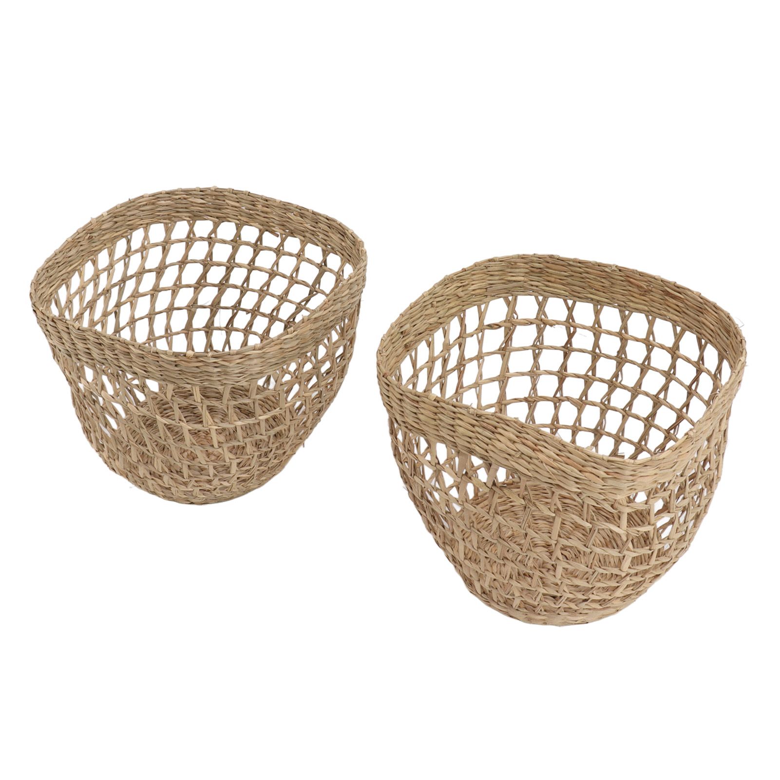 2PCS Woven Basket Handwoven Sea Grass Storage Basket for Flower Plant view 9