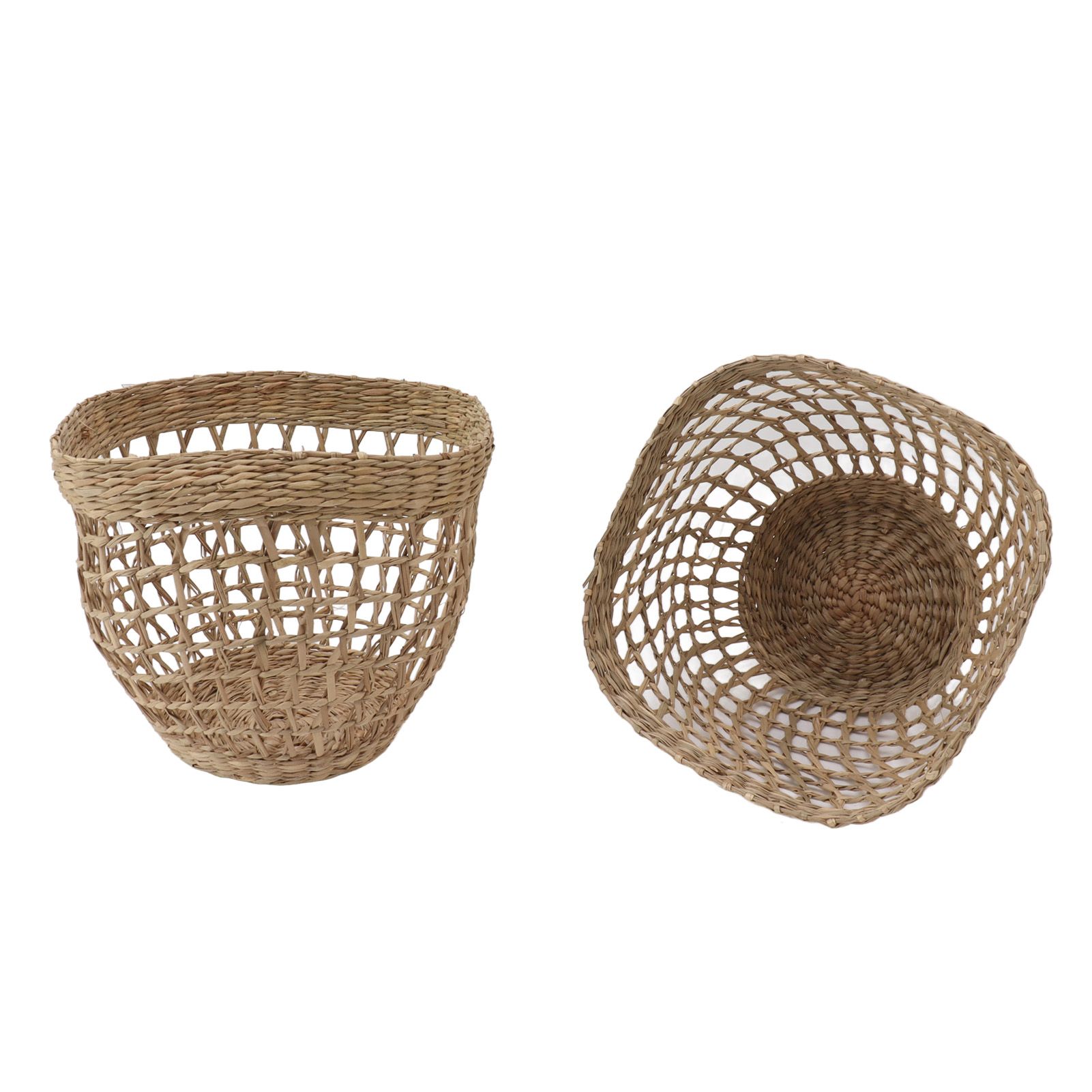 2PCS Woven Basket Handwoven Sea Grass Storage Basket for Flower Plant view 10