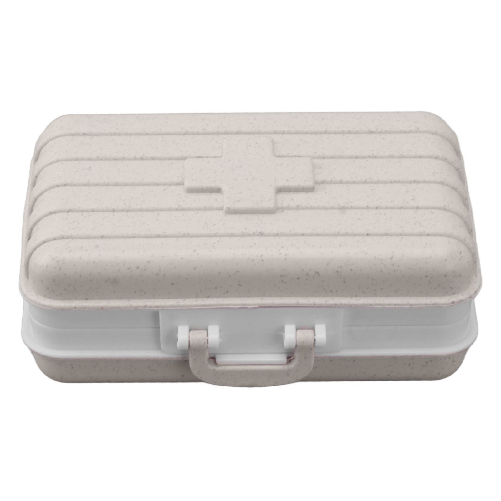 Mini Medicine Box 6 Compartments Luggage Design Tight Sealing Plastic Medicine