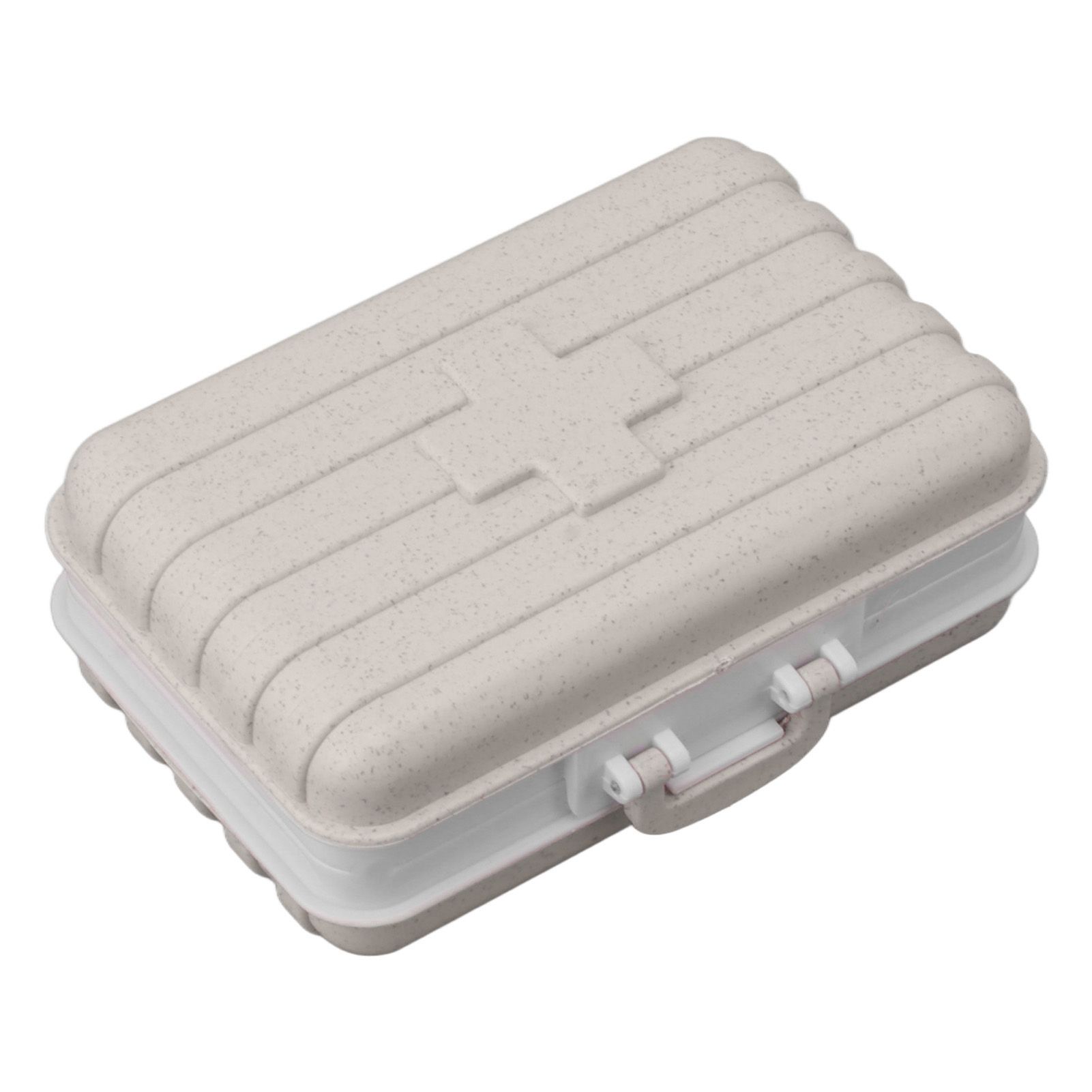 Mini Medicine Box 6 Compartments Luggage Design Tight Sealing Plastic Medicine view 2