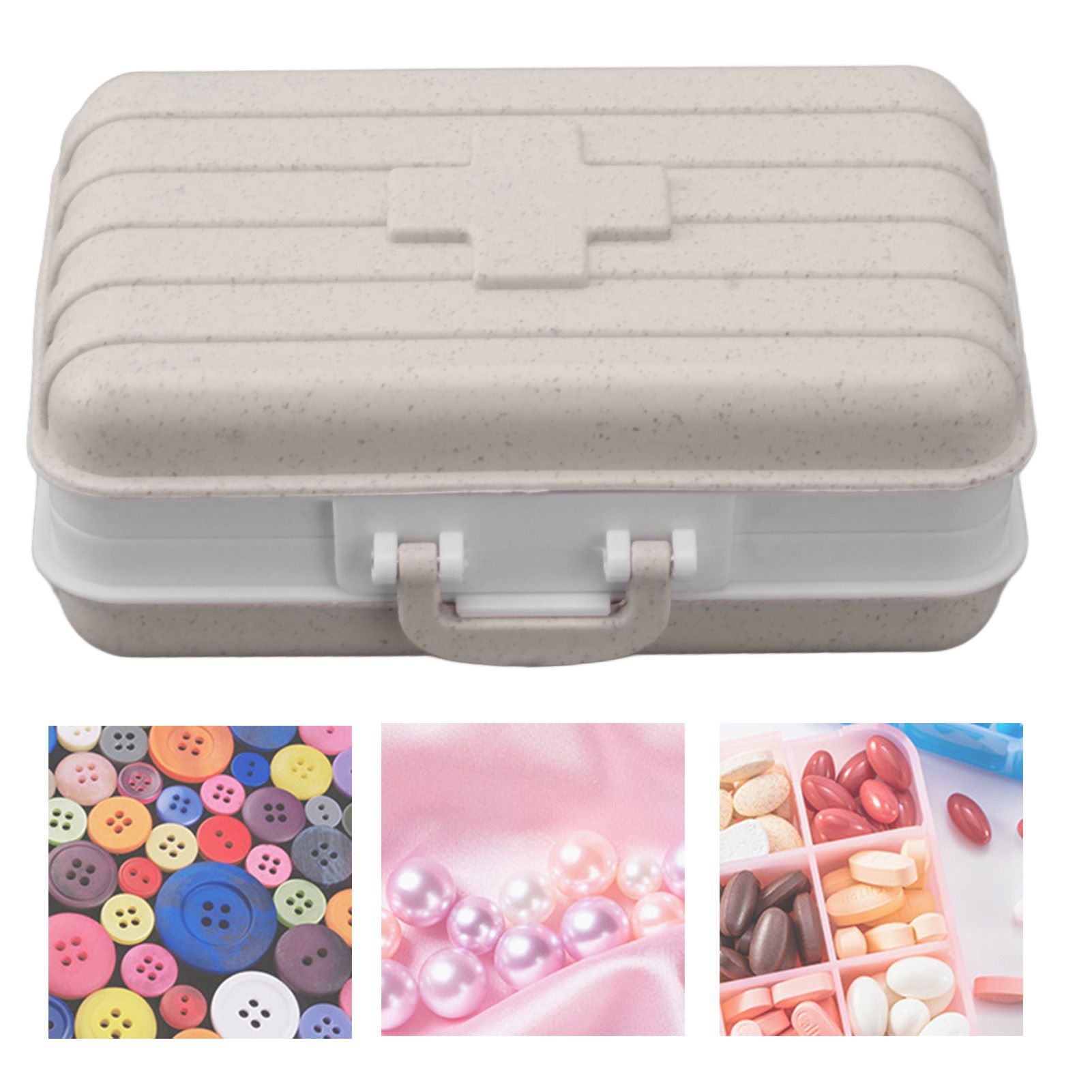 Mini Medicine Box 6 Compartments Luggage Design Tight Sealing Plastic Medicine view 12