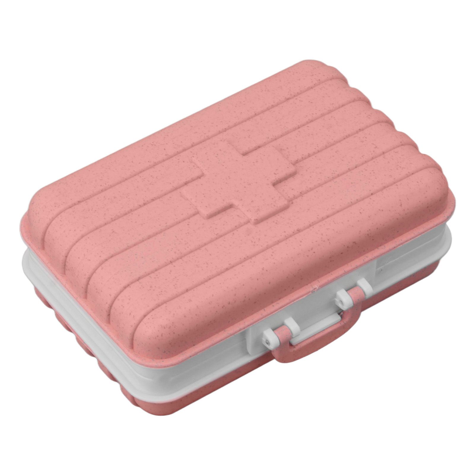Mini Medicine Box 6 Compartments Luggage Design Tight Sealing Plastic Medicine view 2