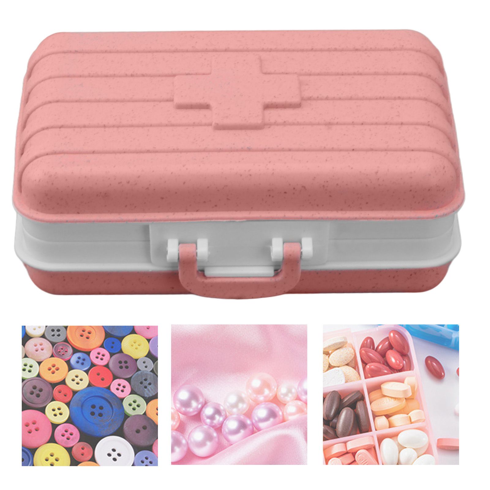 Mini Medicine Box 6 Compartments Luggage Design Tight Sealing Plastic Medicine view 12