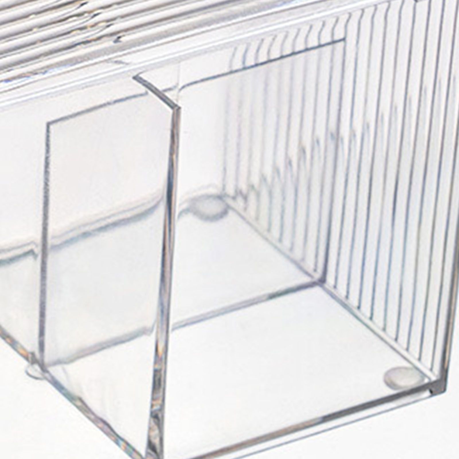 Cotton Pad Storage Box Swab Container Holder Transparent with Lid Grid for view 7