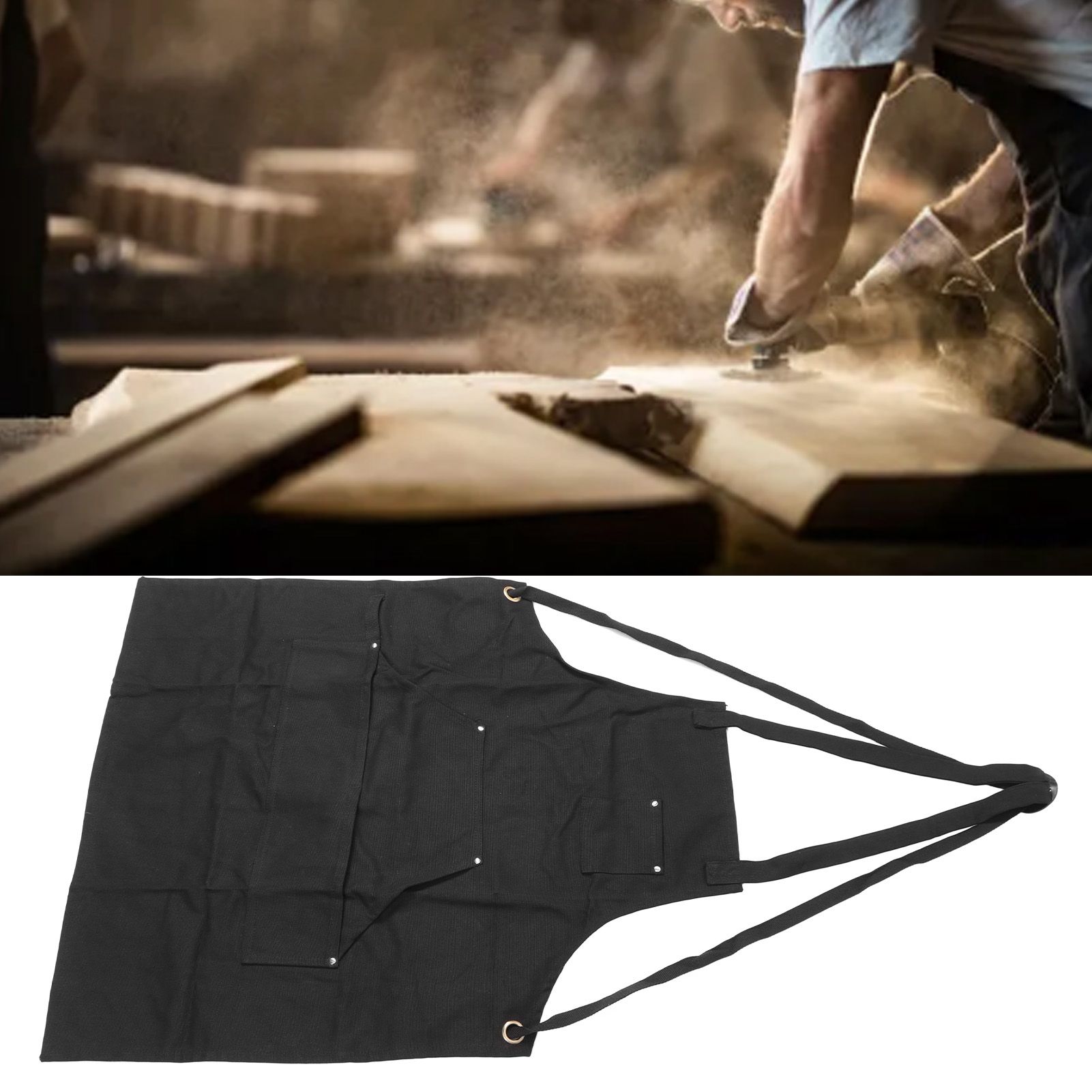 Work Apron Multifunctional Adjustable Canvas Work Apron with Pockets for view 11