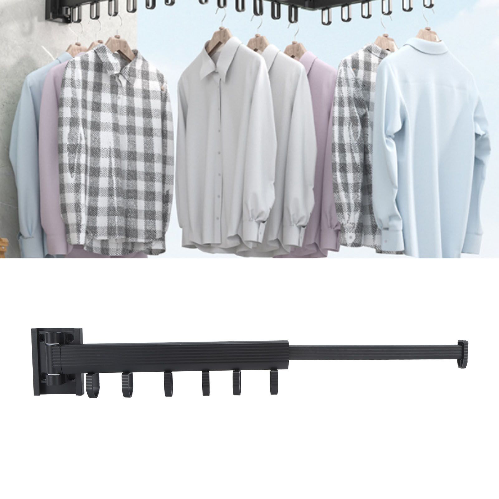 Wall Mounted Clothes Drying Rack Retractable Laundry Drying Rack for Balcony view 12
