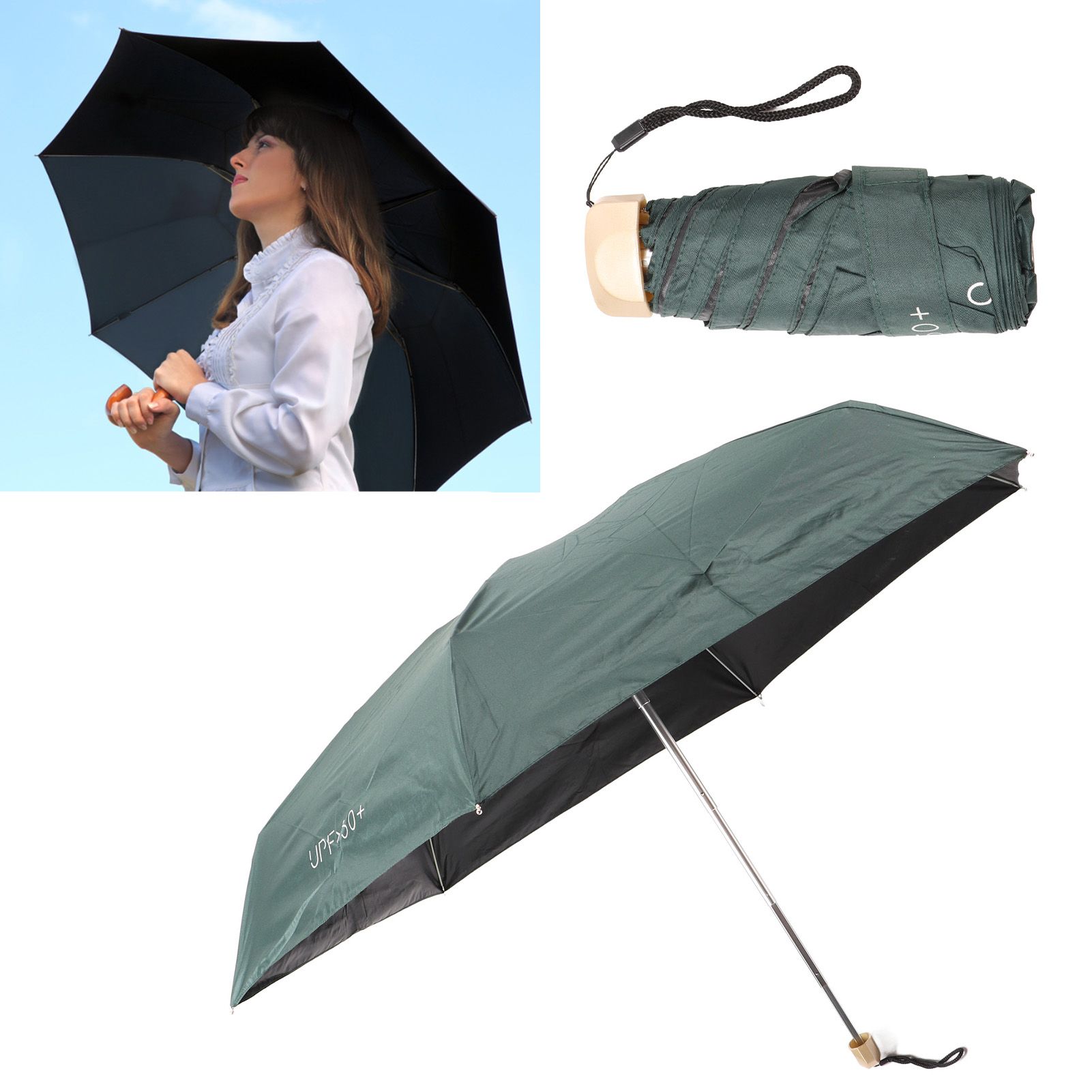 6 Ribs Umbrella Sun Protection UPF50 Impact Cloth Portable Folding Umbrella view 11