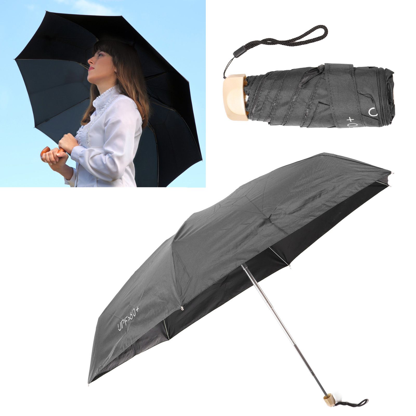 6 Ribs Umbrella Sun Protection UPF50 Impact Cloth Portable Folding Umbrella view 11