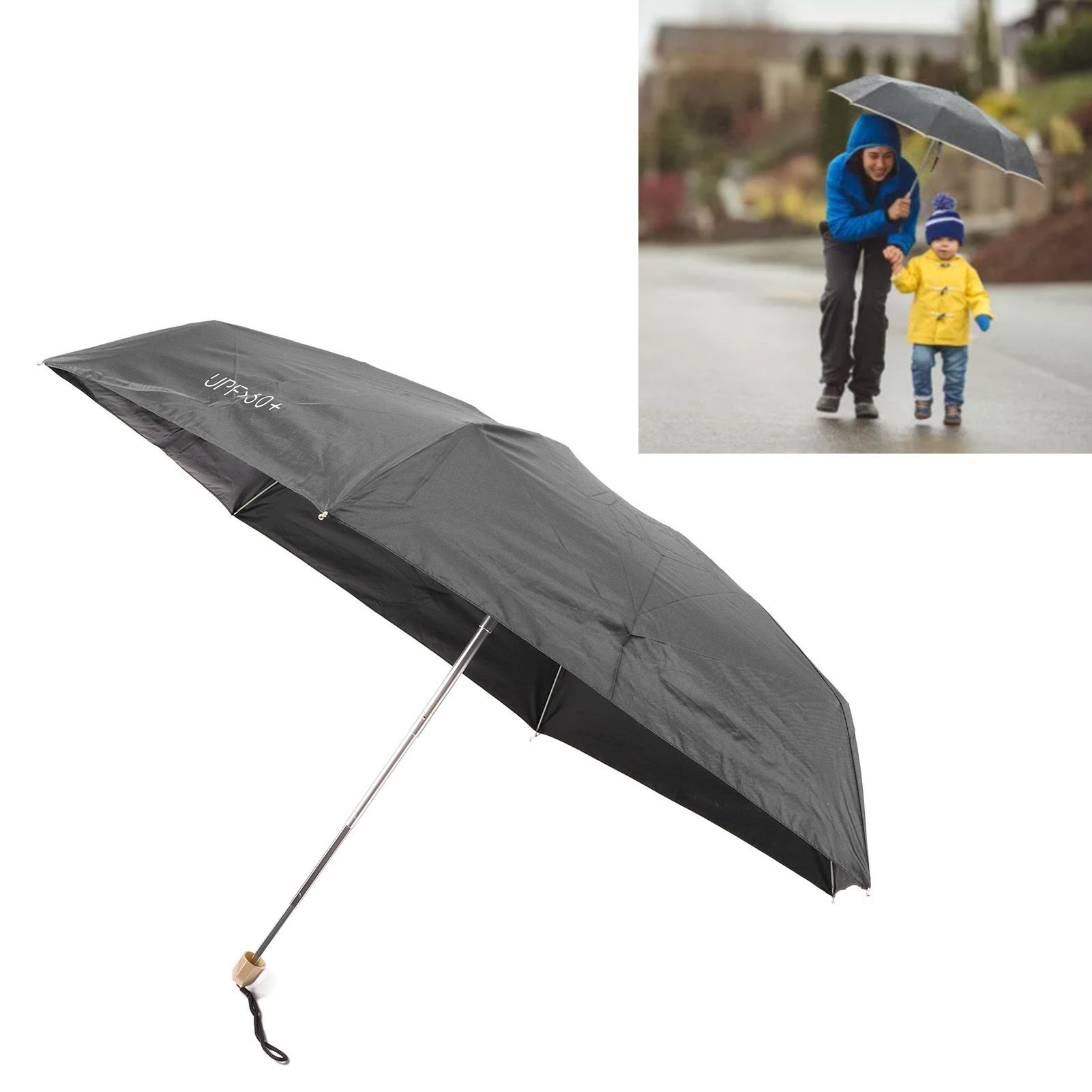 6 Ribs Umbrella Sun Protection UPF50 Impact Cloth Portable Folding Umbrella view 12