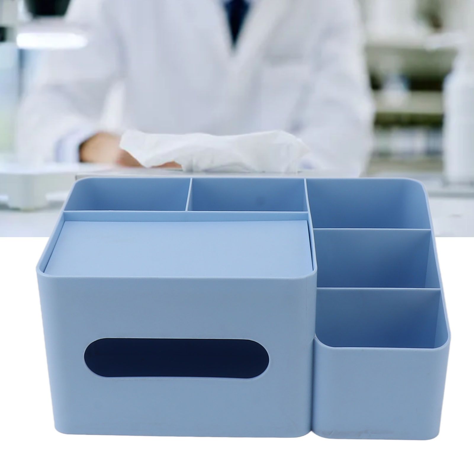 Tissue Box Organizer with Lid Plastic Exquisite Smooth Surface Tissue Desk view 11