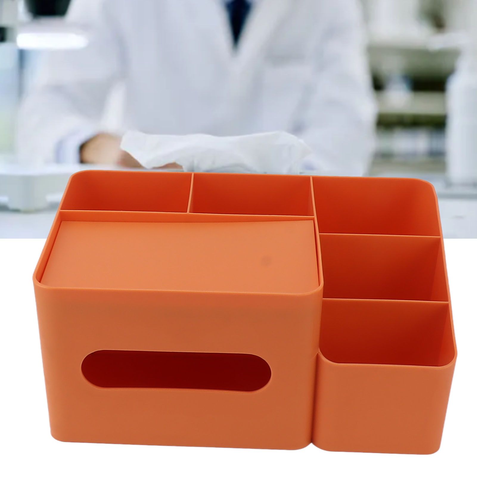 Tissue Box Organizer with Lid Plastic Exquisite Smooth Surface Tissue Desk view 11