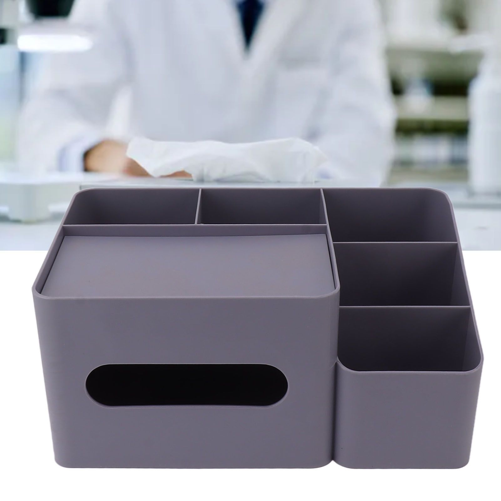 Tissue Box Organizer with Lid Plastic Exquisite Smooth Surface Tissue Desk view 11