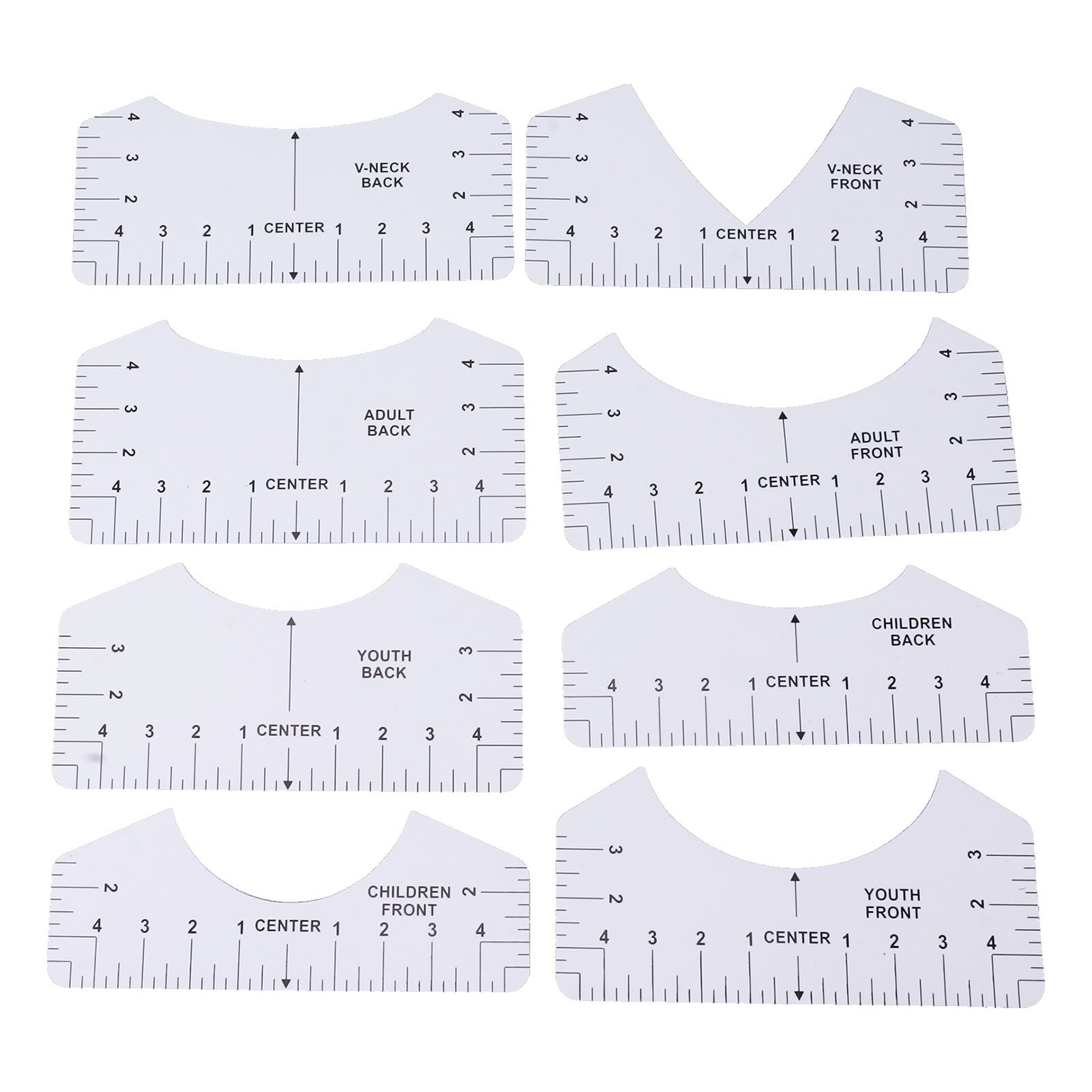 8PCS T Shirt Ruler Guide PVC Clothing Centering Design T Shirt Alignment Tool