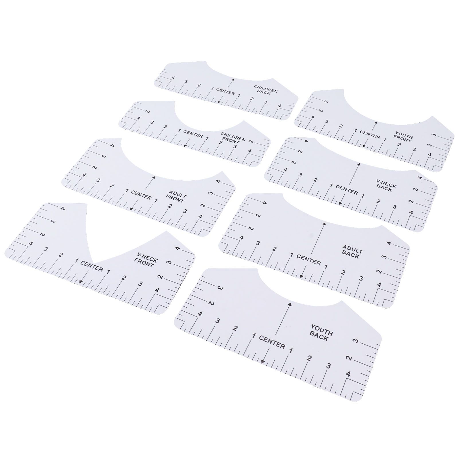 8PCS T Shirt Ruler Guide PVC Clothing Centering Design T Shirt Alignment Tool view 4