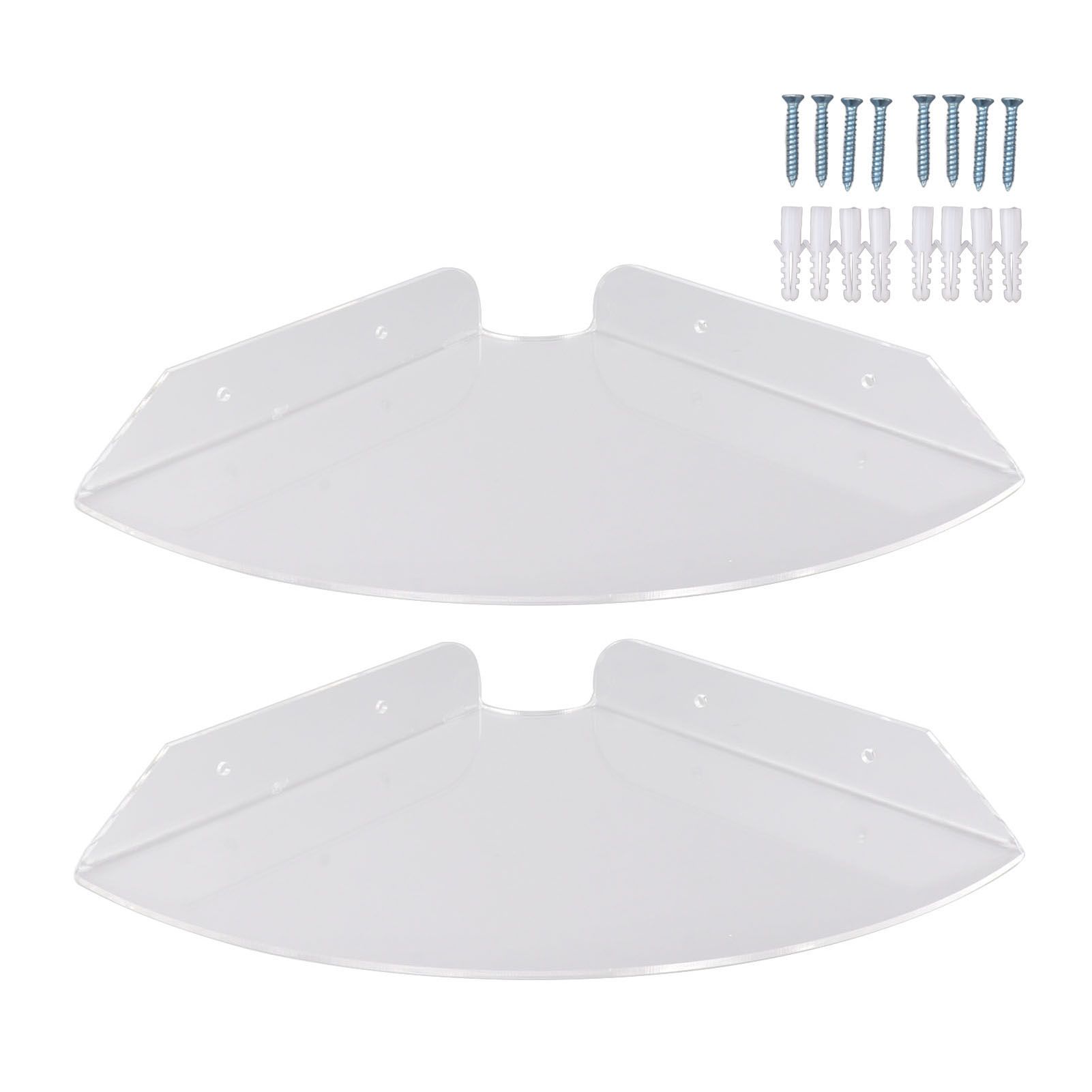 2pcs Wall Mount Floating Corner Shelves Quarter Round Hanging Corner Shelves