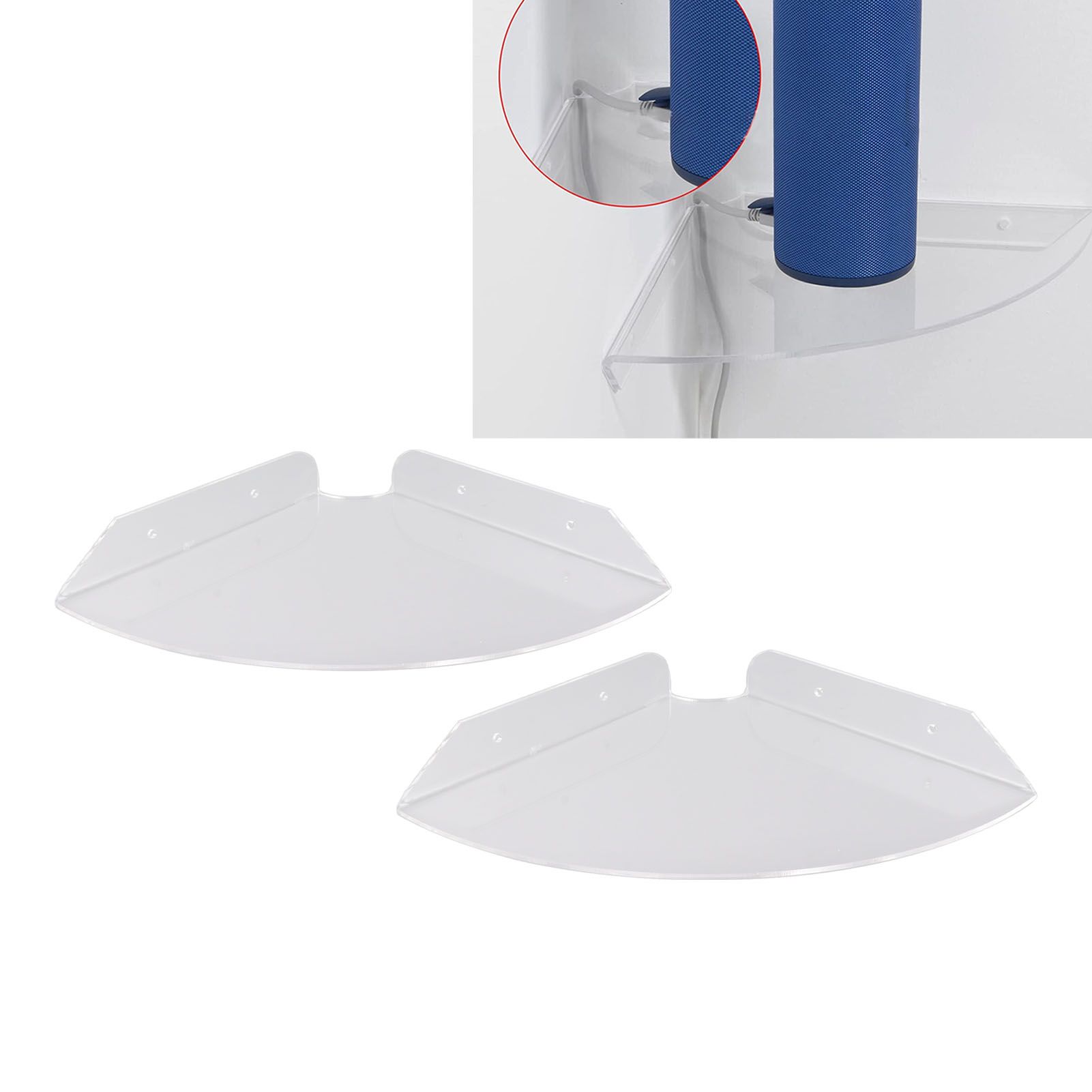 2pcs Wall Mount Floating Corner Shelves Quarter Round Hanging Corner Shelves view 12