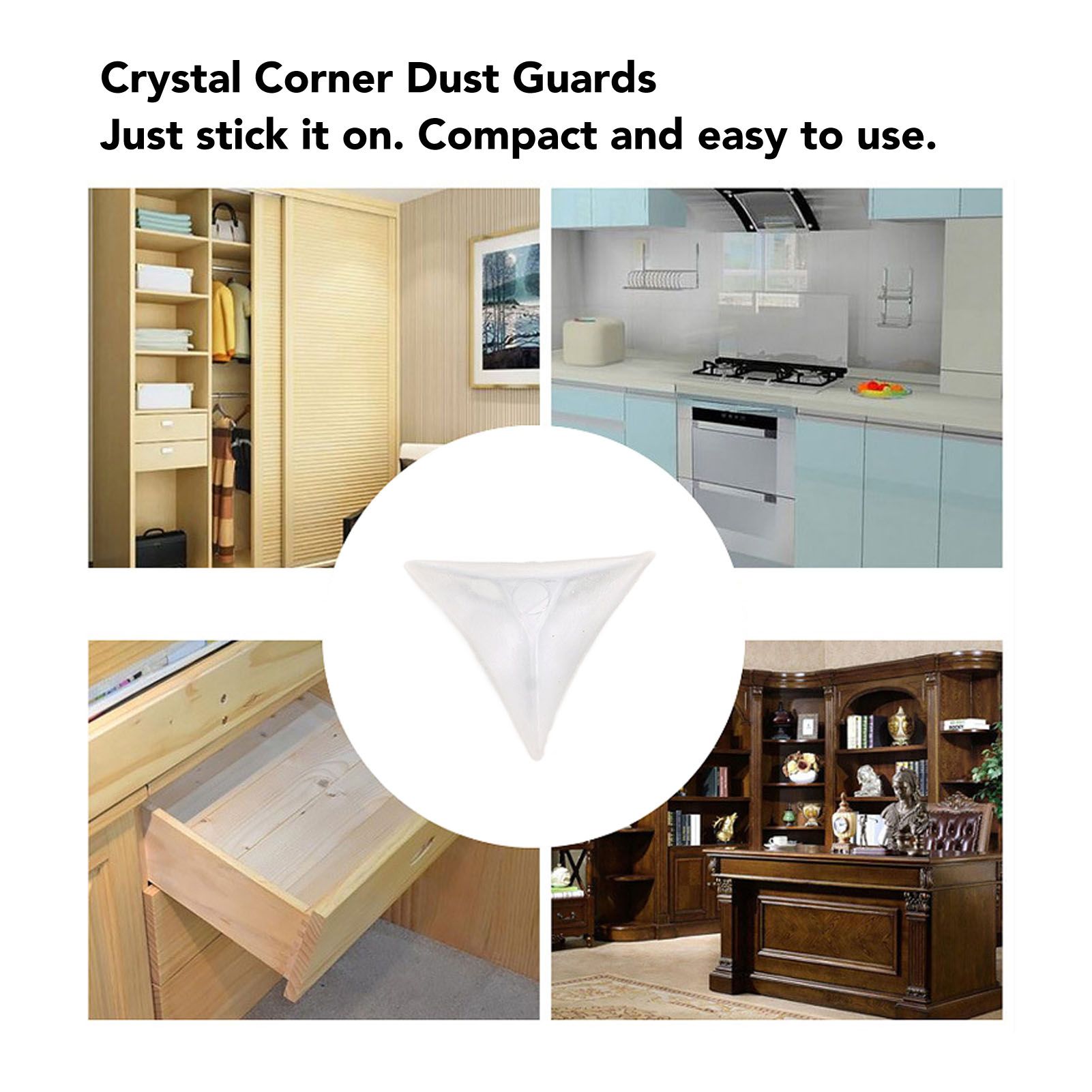 200pcs Inside Corner Dust Guards Clear Triangular Anti Collision Dust Proof view 13