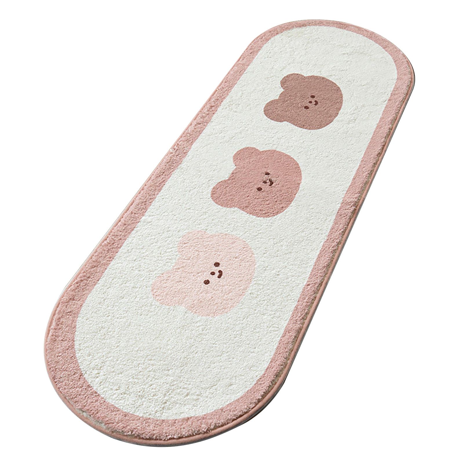 Cartoon Animal Pattern Area Rug Door Mat Soft Cute Oval Rug Bedside Carpet