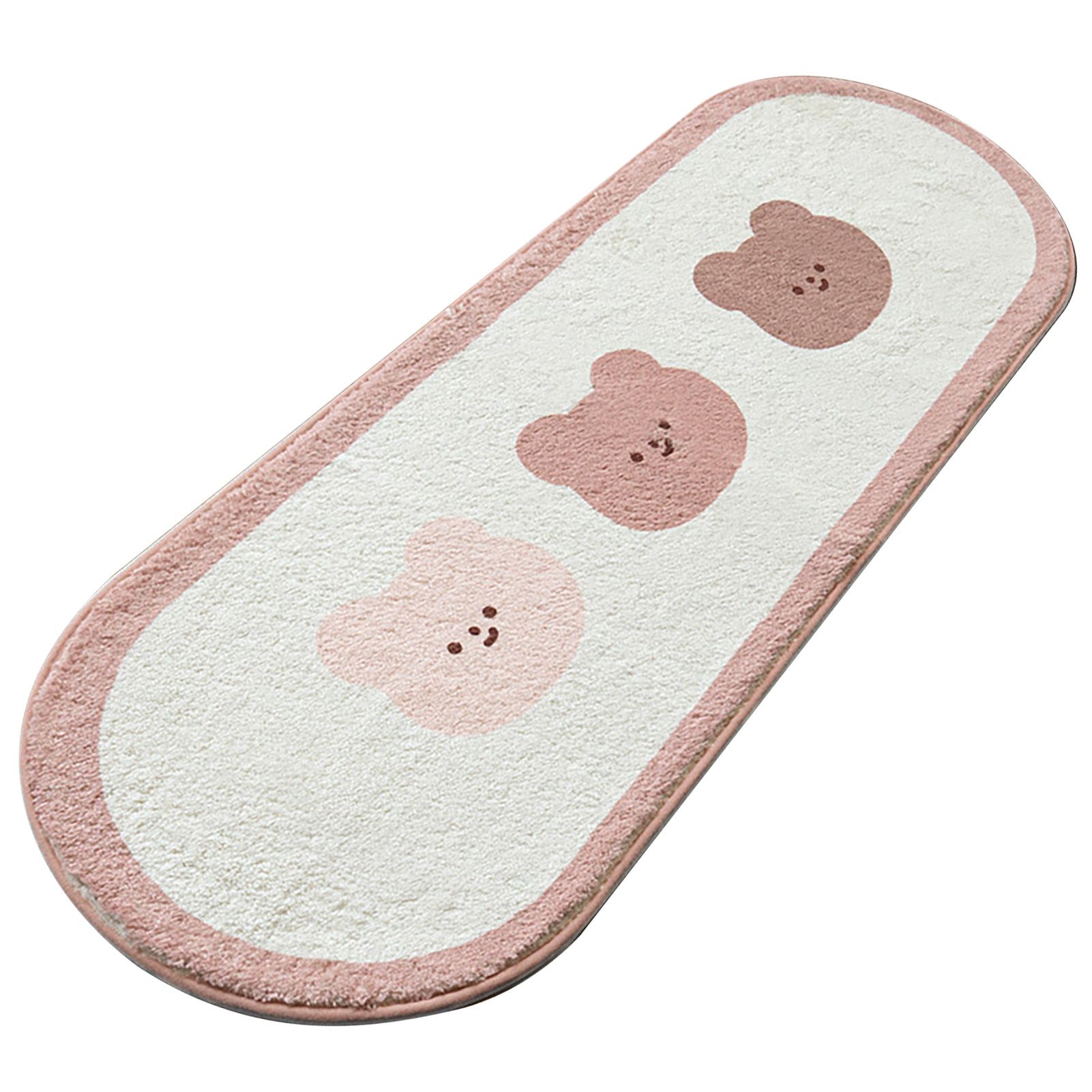 Cartoon Animal Pattern Area Rug Door Mat Soft Cute Oval Rug Bedside Carpet view 4