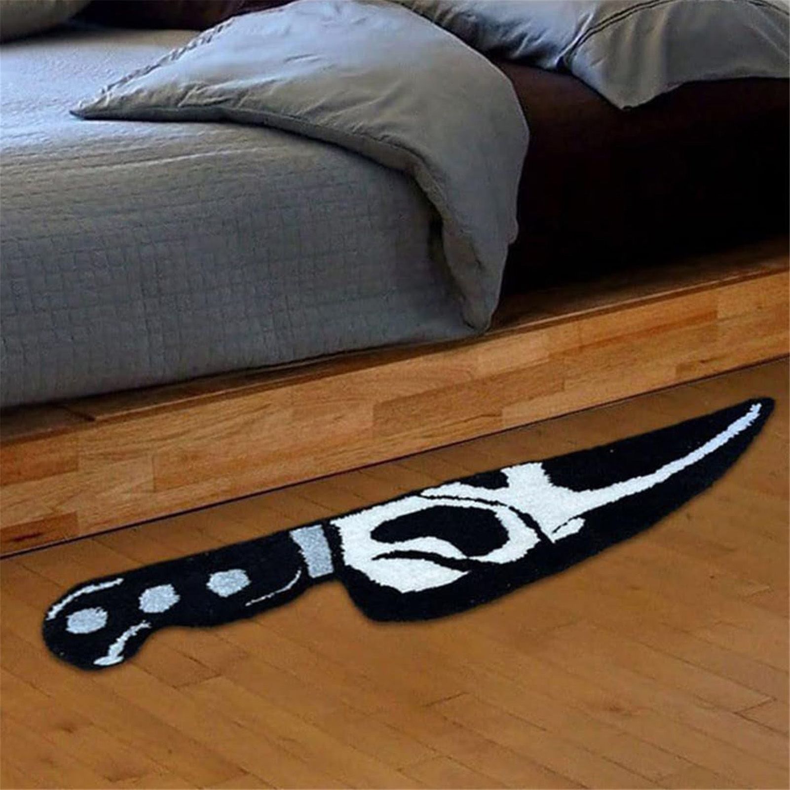 Skull Knife Carpet Horror Scary Scream Bedside Rug Wear Resistant Cashmere view 11
