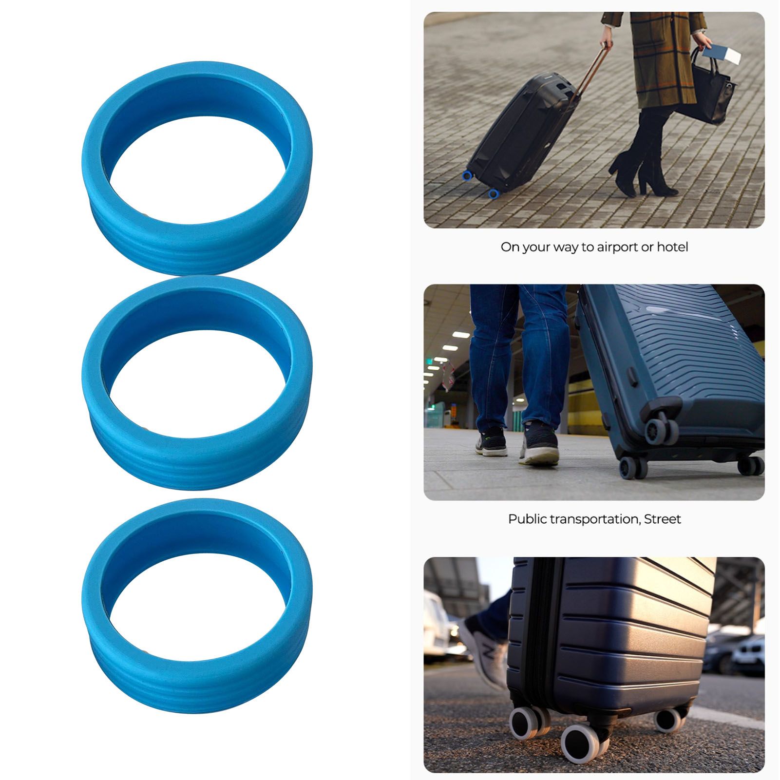 8PCS Luggage Suitcase Wheels Covers Noise Canceling Shock Absorbing Trolley view 13