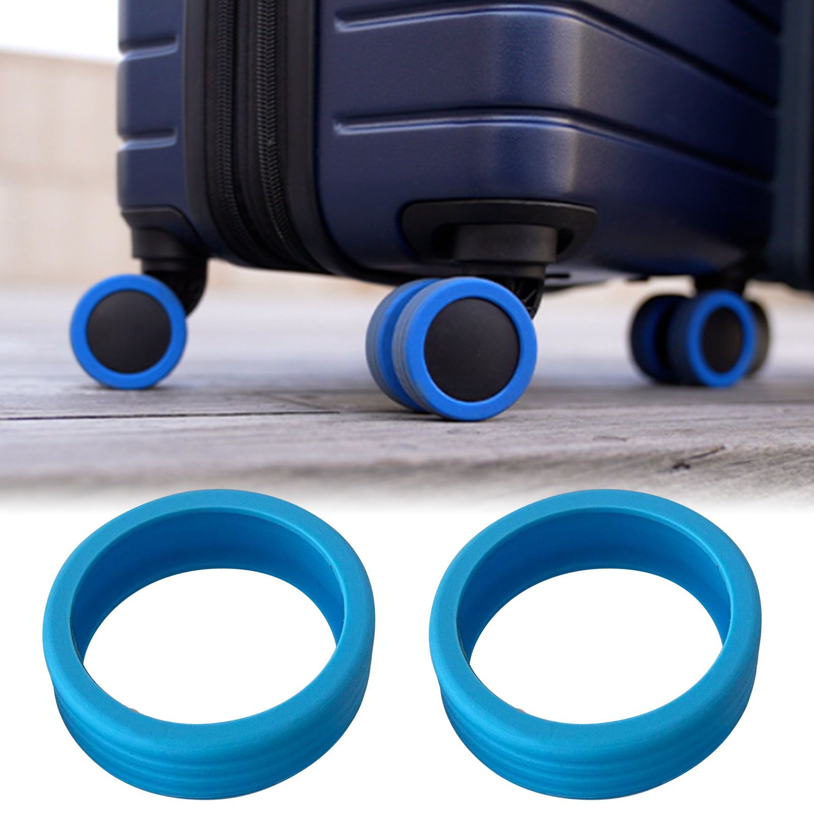 8PCS Luggage Suitcase Wheels Covers Noise Canceling Shock Absorbing Trolley view 14