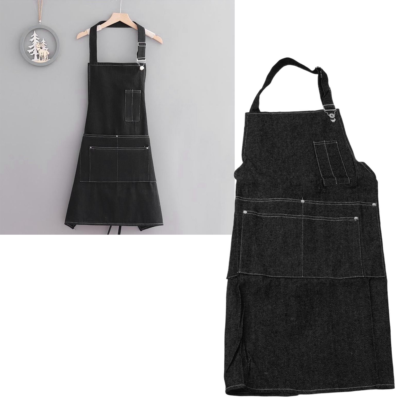 Canvas Apron Multipurpose Stylish Classic Loose Multi Pockets Wear Resistance view 11