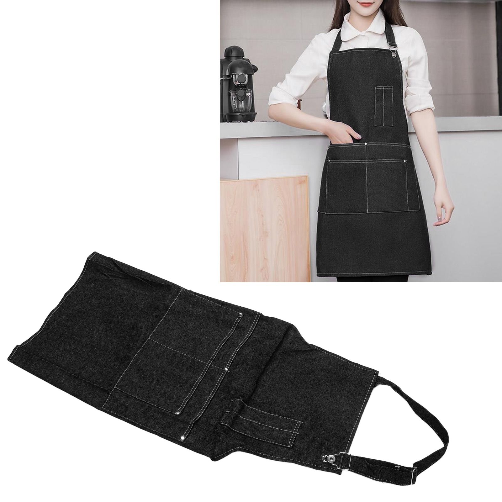Canvas Apron Multipurpose Stylish Classic Loose Multi Pockets Wear Resistance view 12