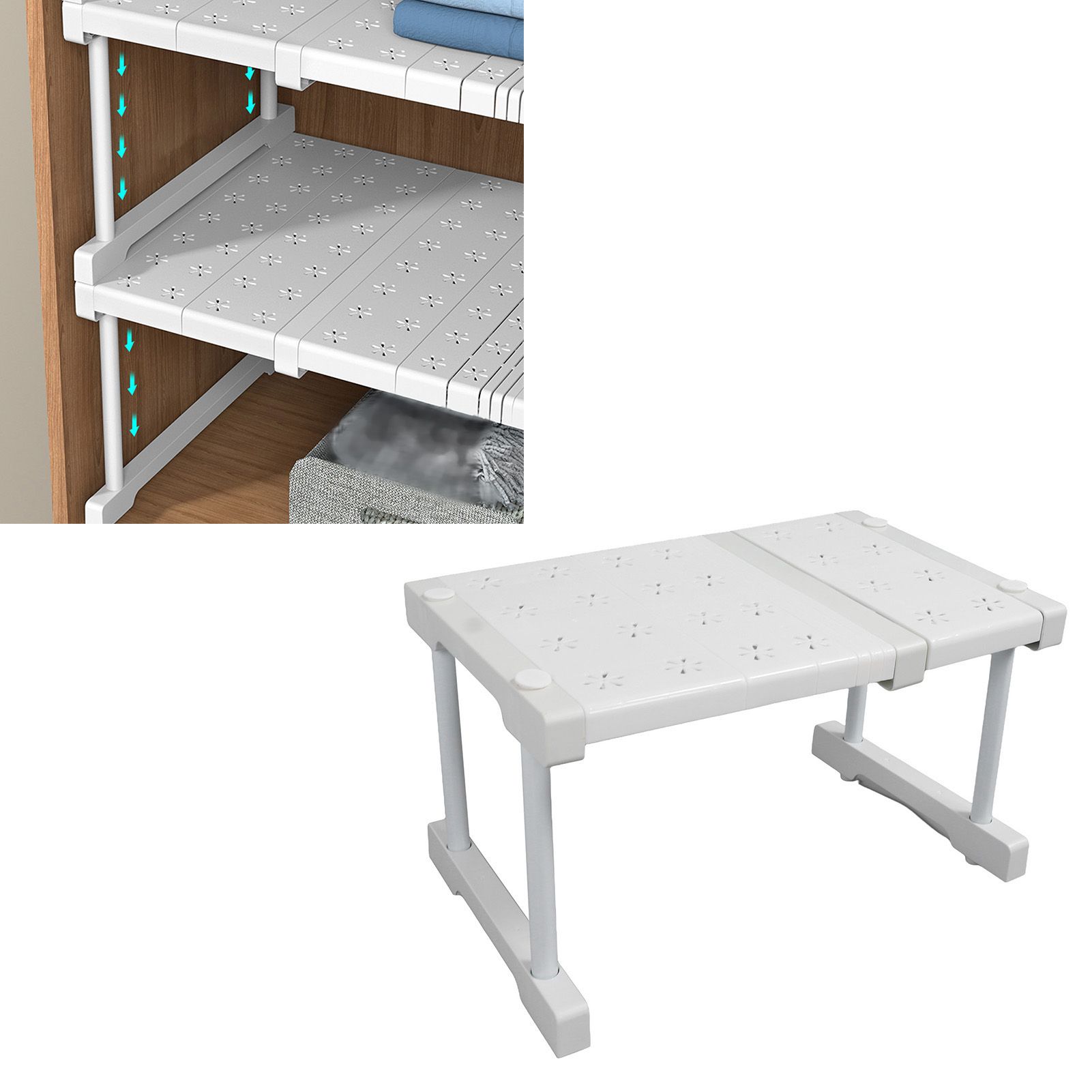 Expandable Closet Shelf Organizer Adjustable Space Saving Wardrobe Sink view 11