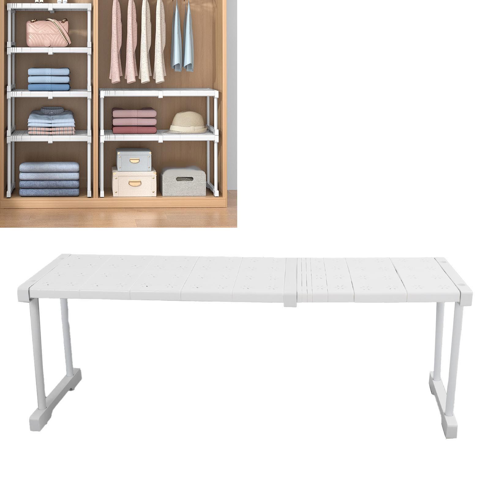 Expandable Shelf Stackable 121lb Load Bearing Divider Storage Rack for Closet view 12