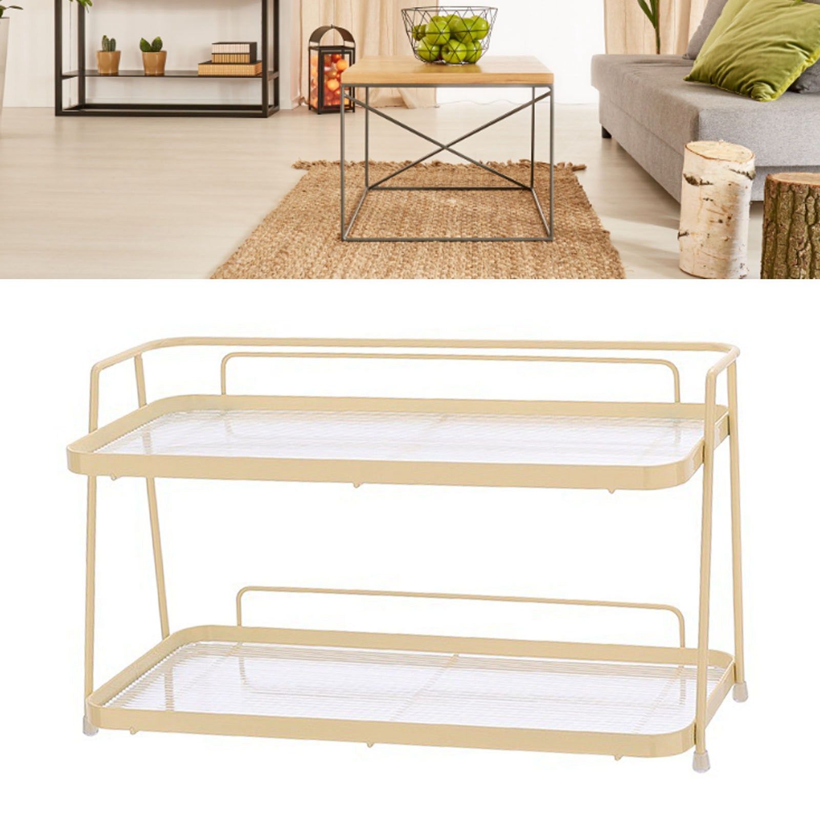 2 Tier Bathroom Countertop Organizer Counter Standing Rack Cosmetic Holder view 5