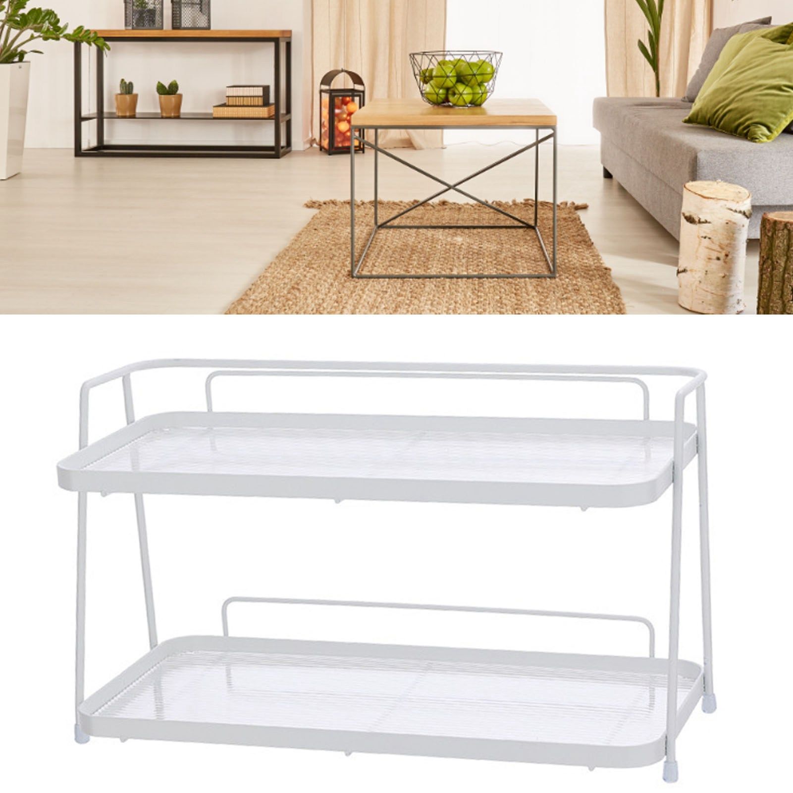 2 Tier Bathroom Countertop Organizer Counter Standing Rack Cosmetic Holder view 8