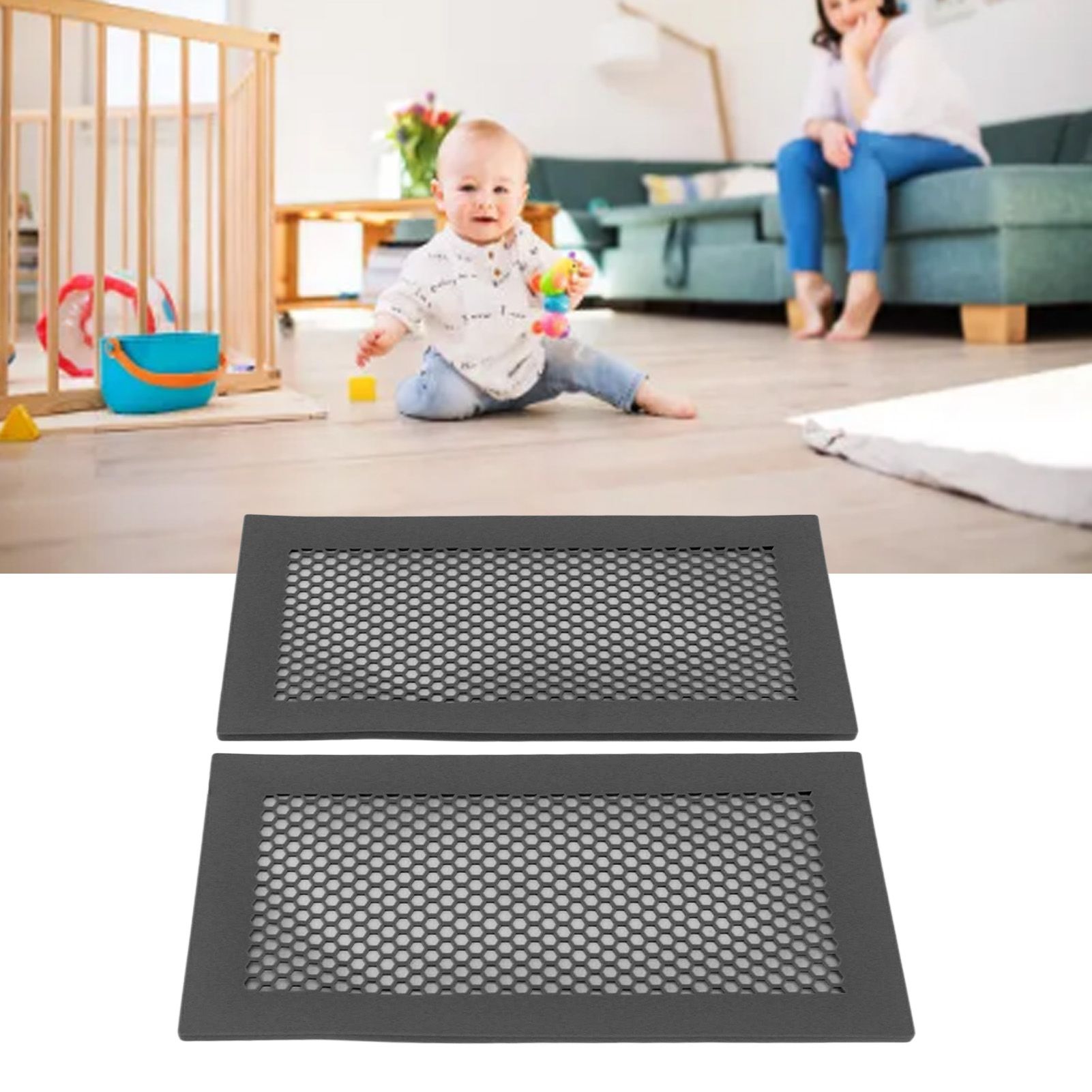 2Pcs Baby Proof Vent Cover Child Proof Safe Soft Silicone for Home Floor Catch view 11