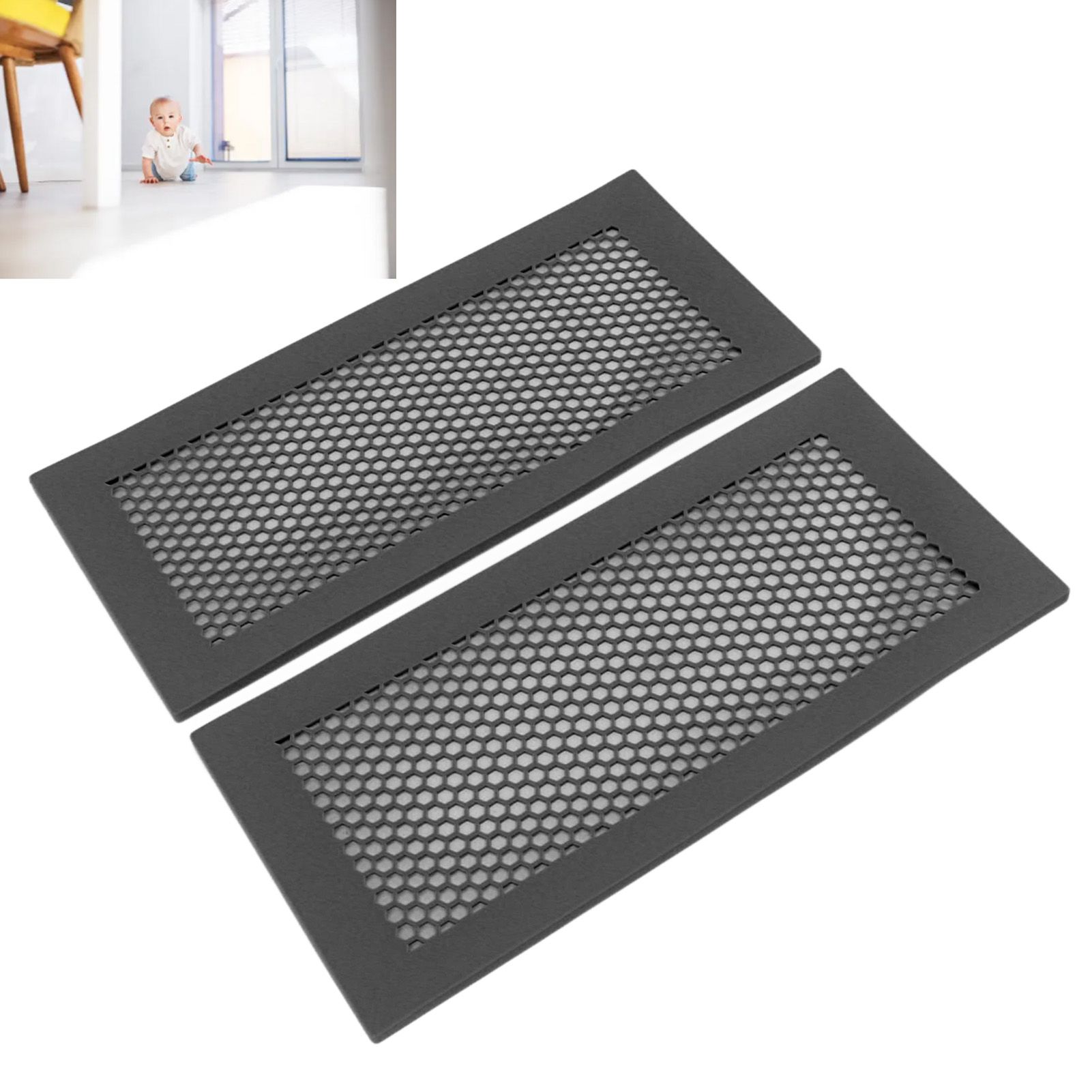 2Pcs Baby Proof Vent Cover Child Proof Safe Soft Silicone for Home Floor Catch view 12