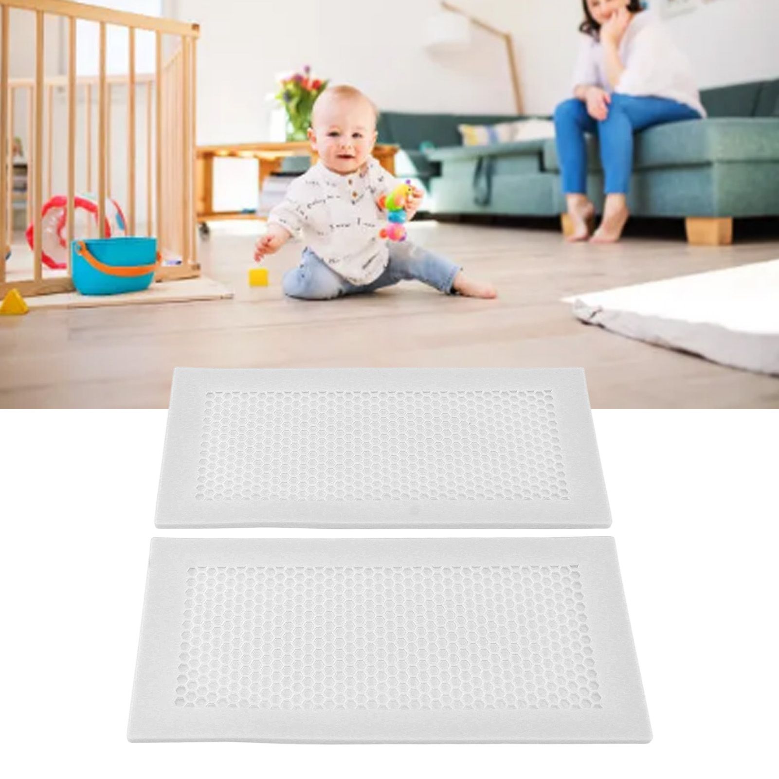 2Pcs Baby Proof Vent Cover Child Proof Safe Soft Silicone for Home Floor Catch view 11
