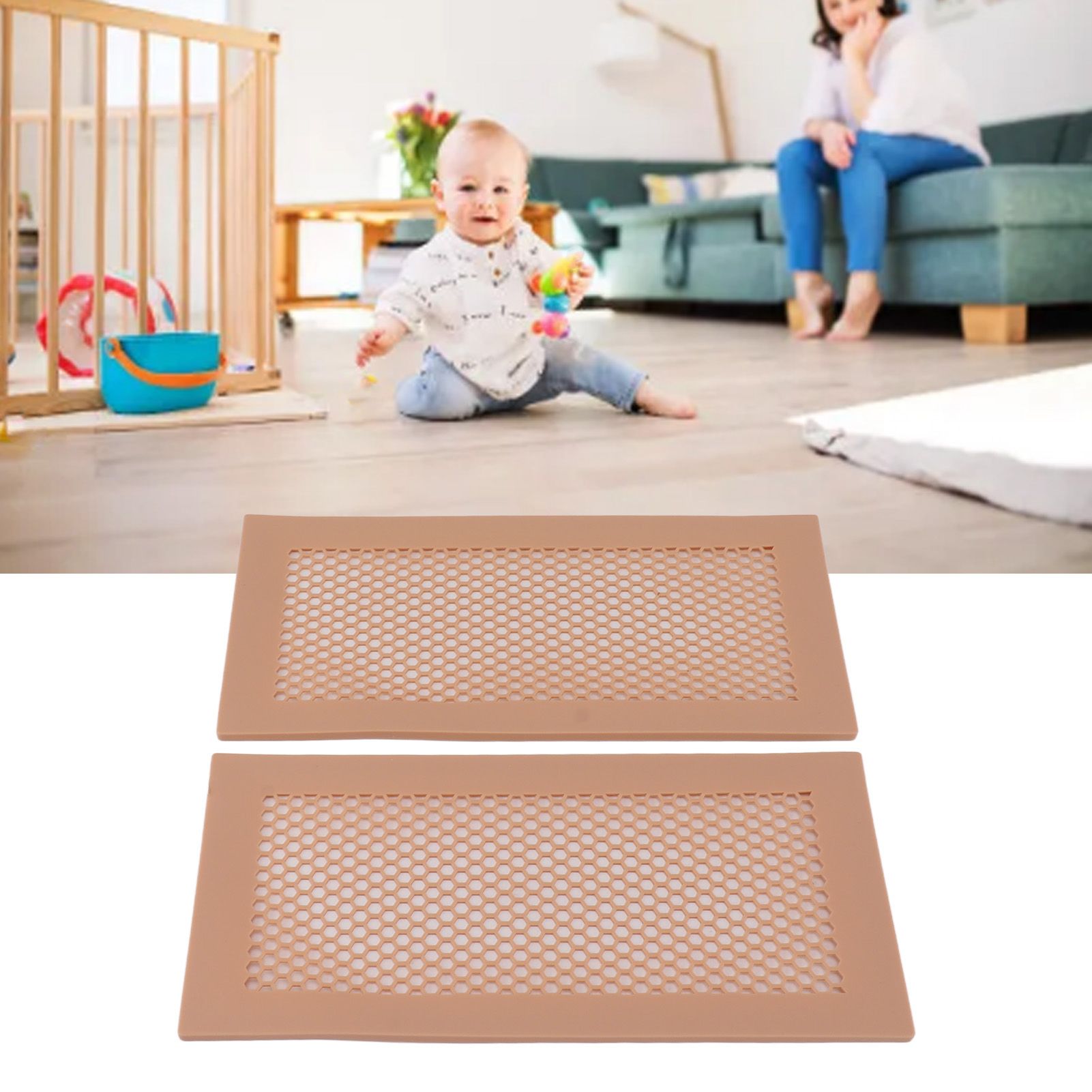2Pcs Baby Proof Vent Cover Child Proof Safe Soft Silicone for Home Floor Catch view 11