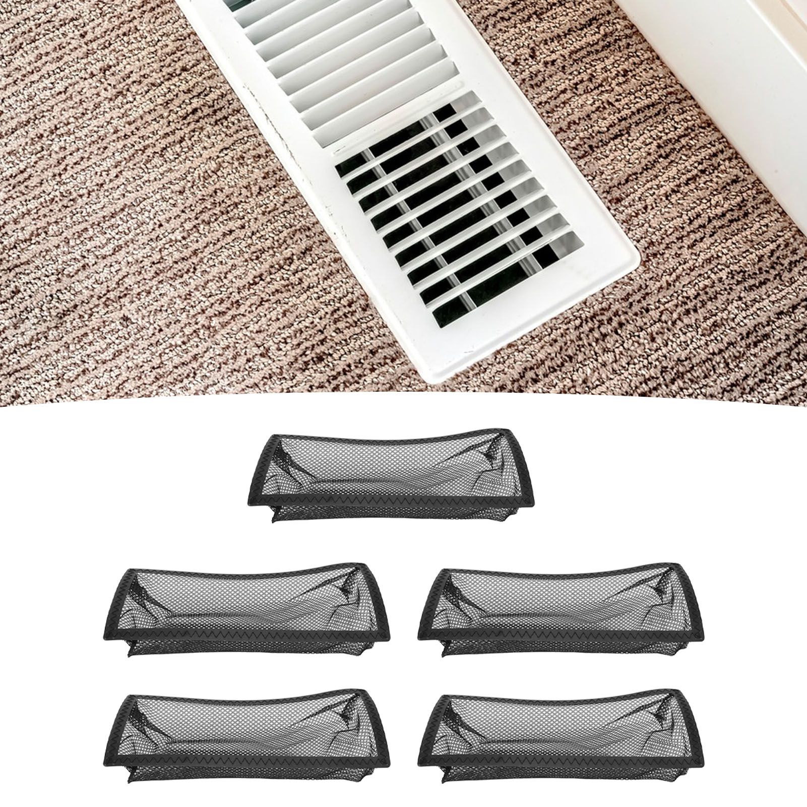 5Pcs Floor Register Cover Trap Floor Air Vent Cover Screen Mesh Filter Net for view 11