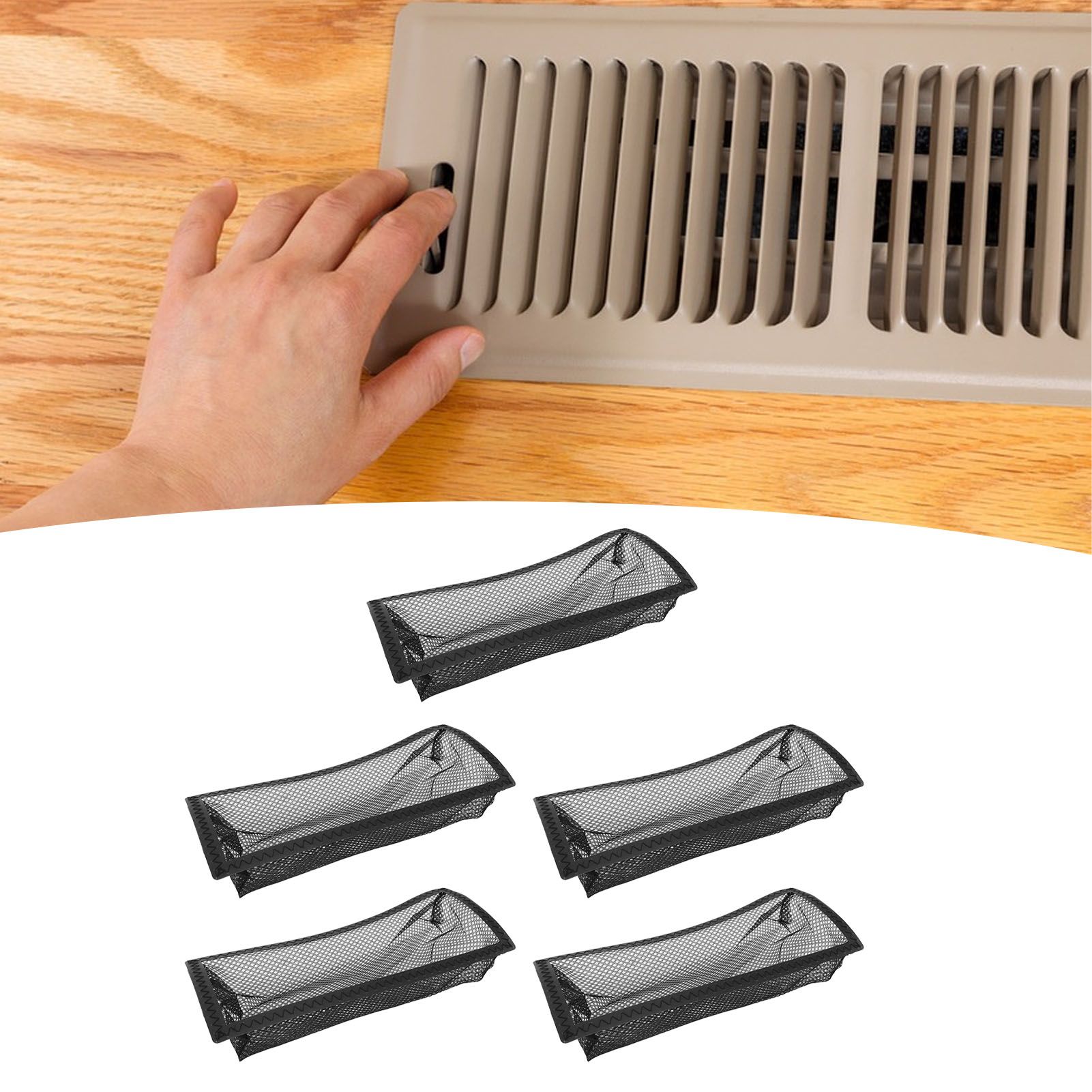 5Pcs Floor Register Cover Trap Floor Air Vent Cover Screen Mesh Filter Net for view 12